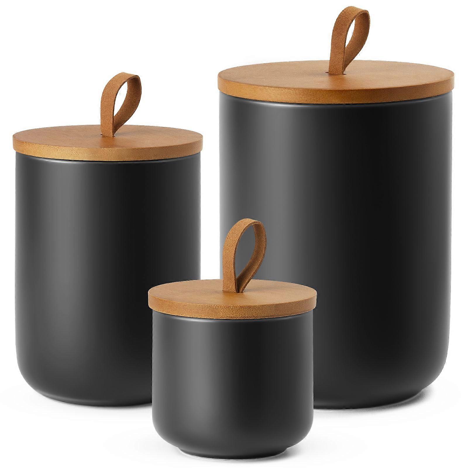 3 Set Airtight Modern Canisters for Countertop Kitchen Storage