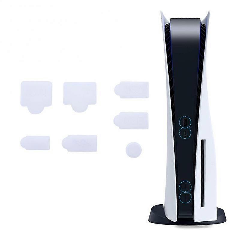 For PS5 2sets 7pcs/Set Dust Plug Silicone Dust Protector Anti-Dust Cover
