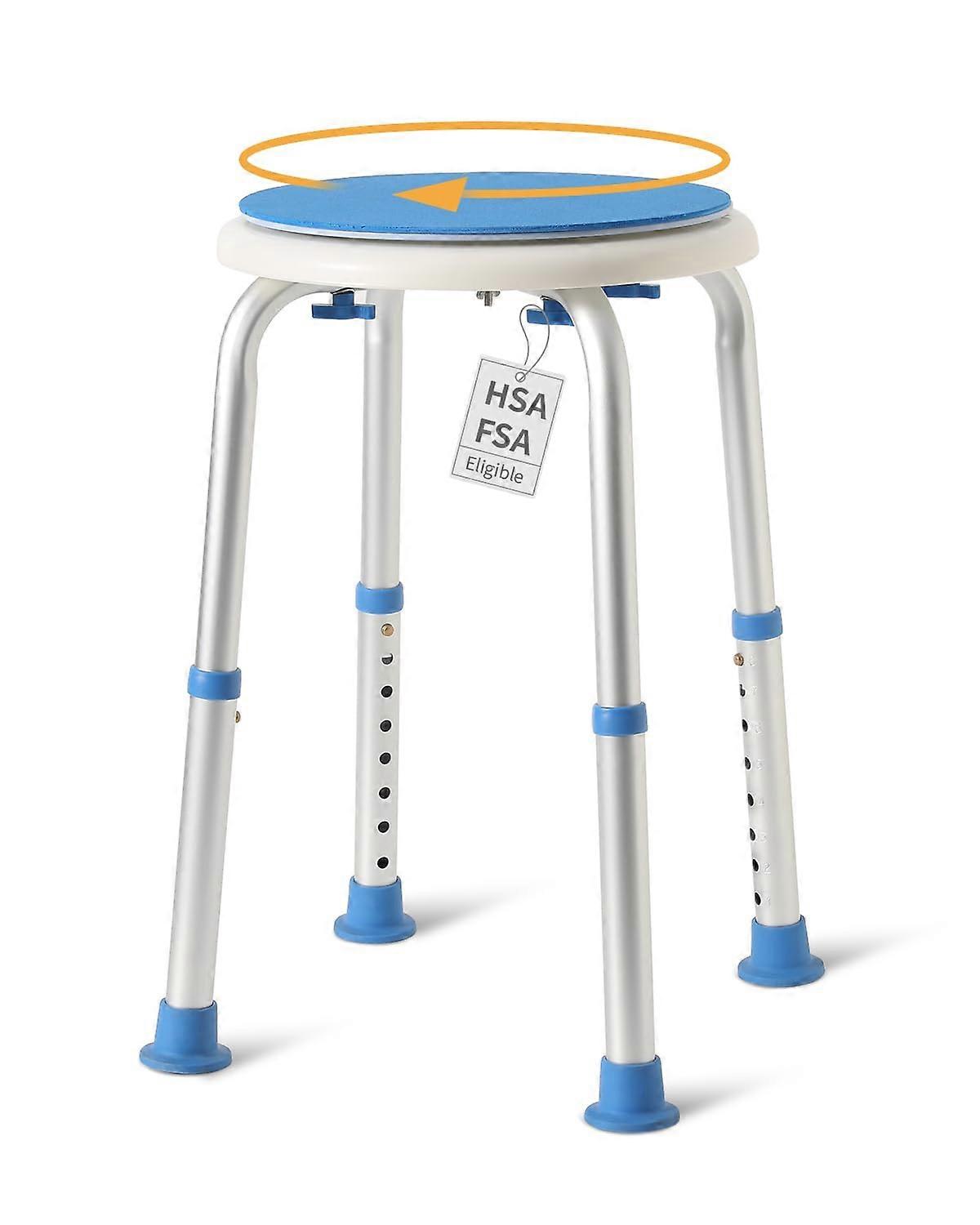 FSA HSA Swivel Stool Adjustable Shower Seat for Inside Tub, ToolFree Bath Chair for Elderly/Pregnant