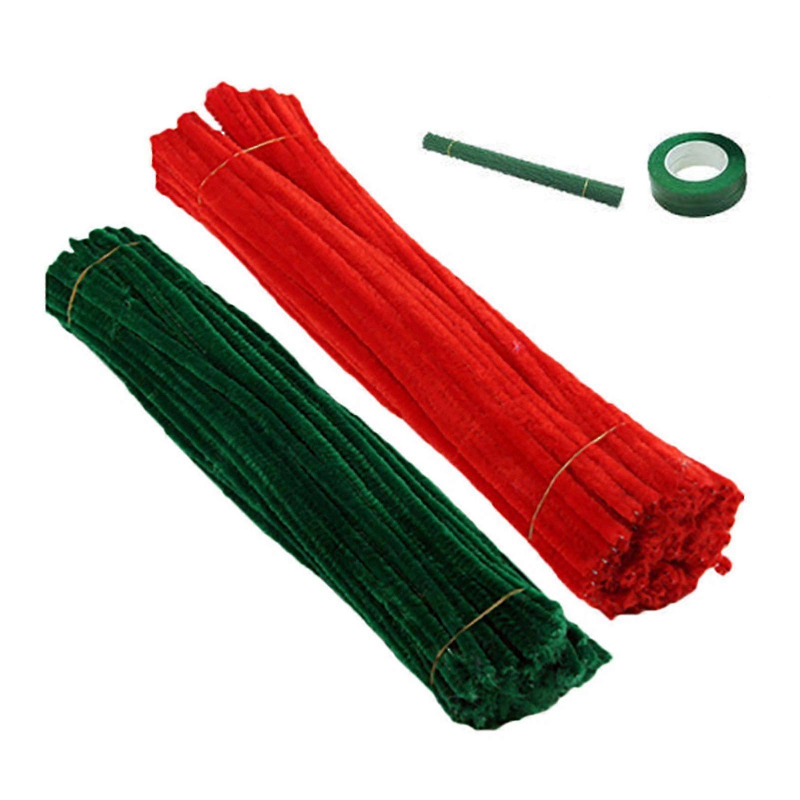DIY Flower Art Project Kit with Colorful Pipe Cleaners, Flexible Chenille Stems