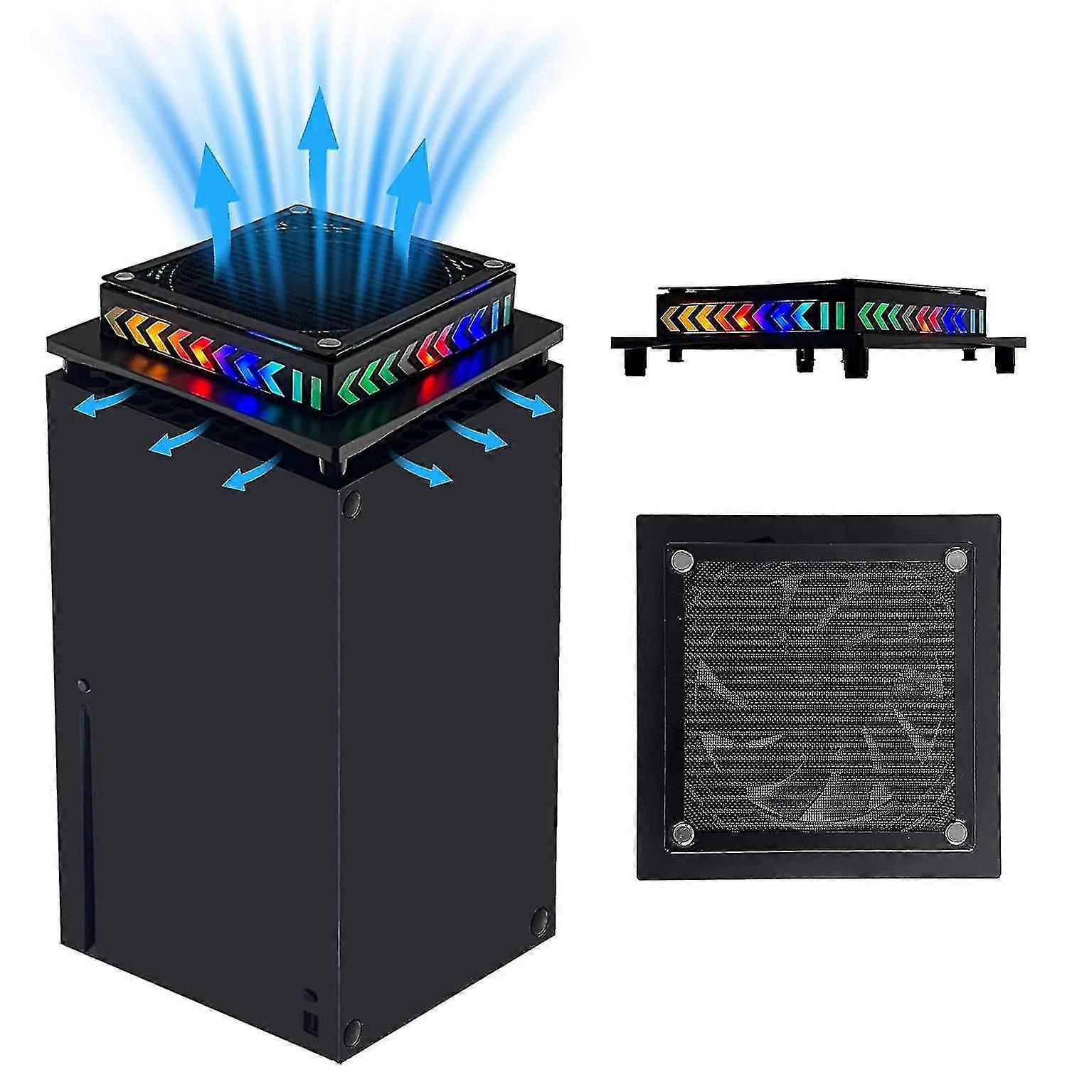 Cooling Fan Compatible With Xbox Series X With Led Light Anti Dust Metal Net Fan External Cooling System