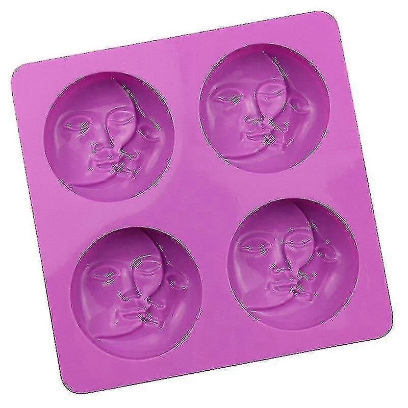 Miniowl-4キャビティ太陽と月の表面シリコーン型石鹸型