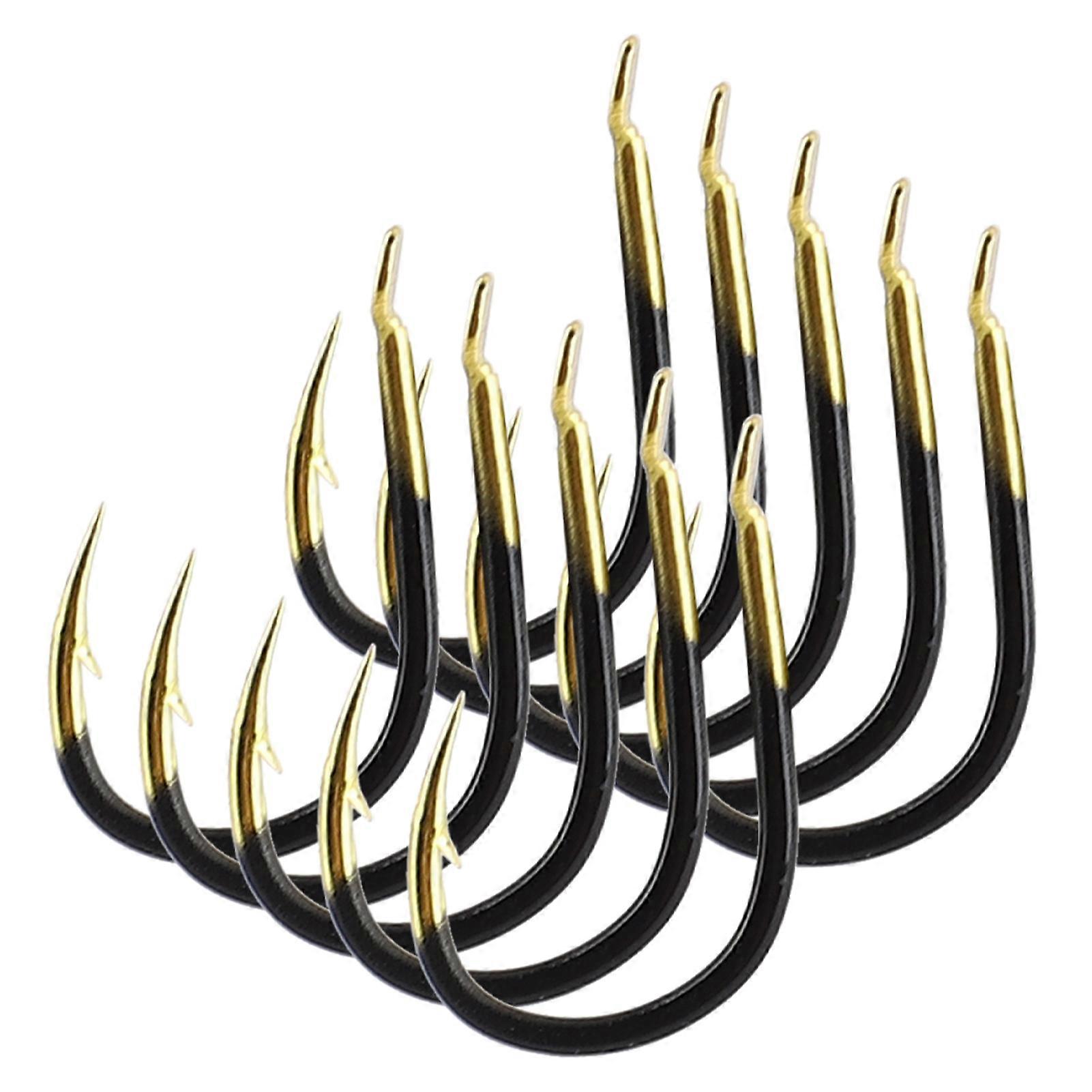 10pcs Tungsten Alloy Barbed Fishing Hooks, 11 Sizes, Colored