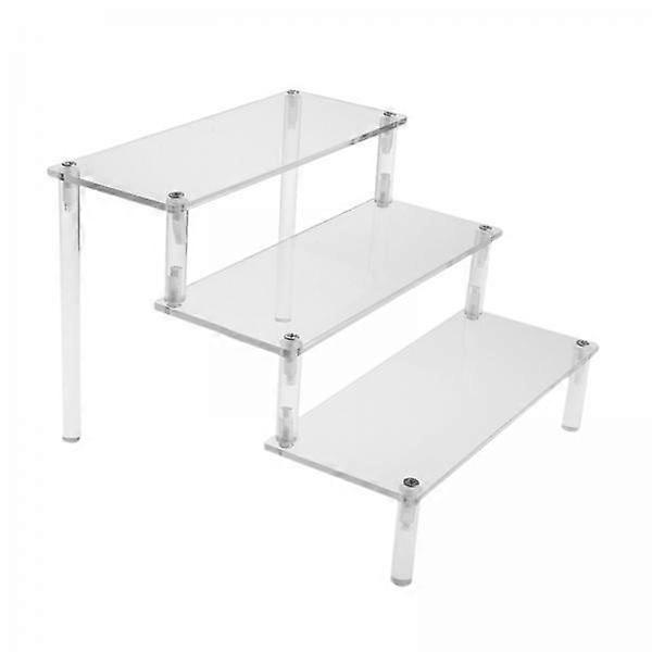 2x Acrylic Display Case Showcase, Clear Riser Countertop