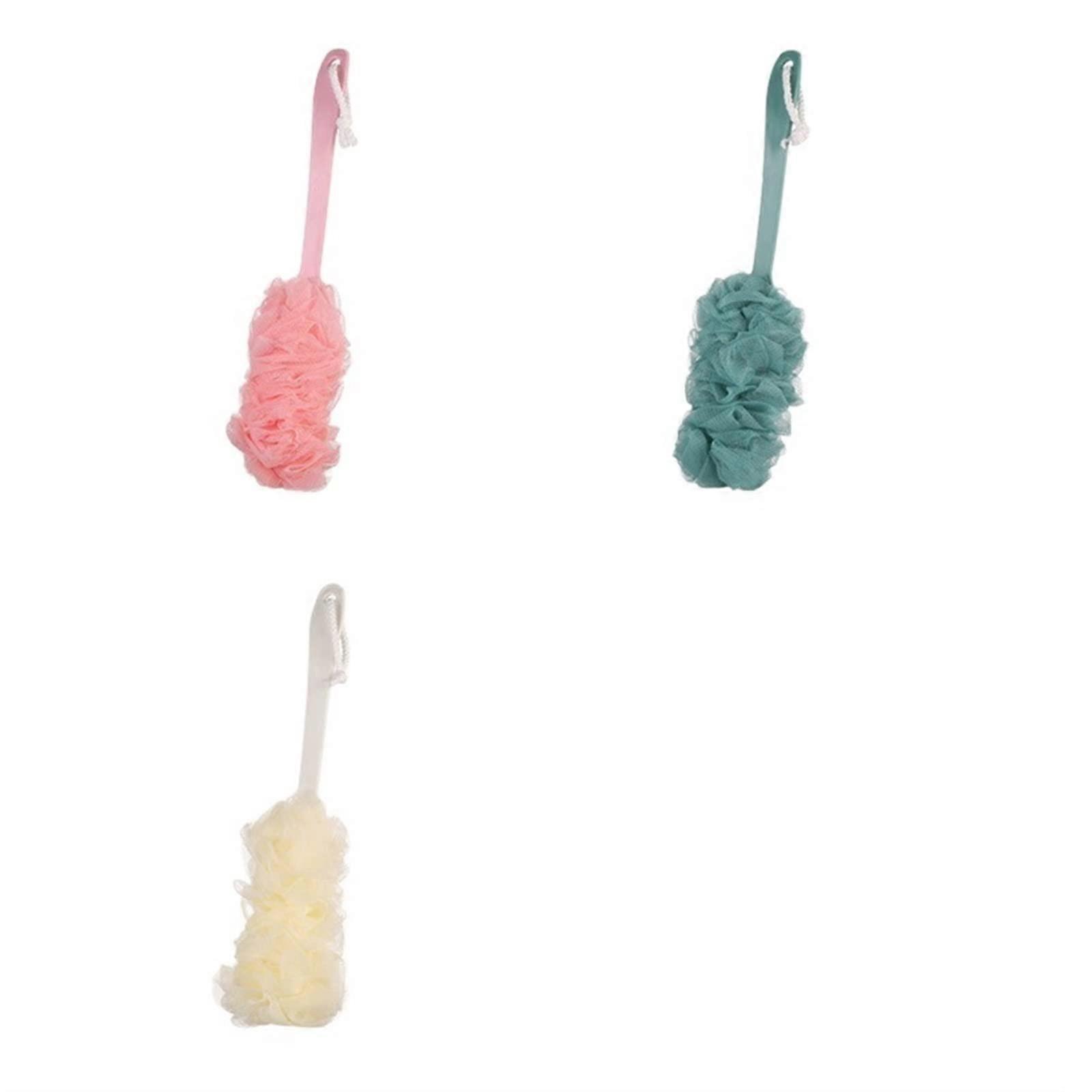 Bath & Body Brushes Long Handle Soft Mesh Back Shower Scrubber Brush Sponge Green for Bathroom Bathing