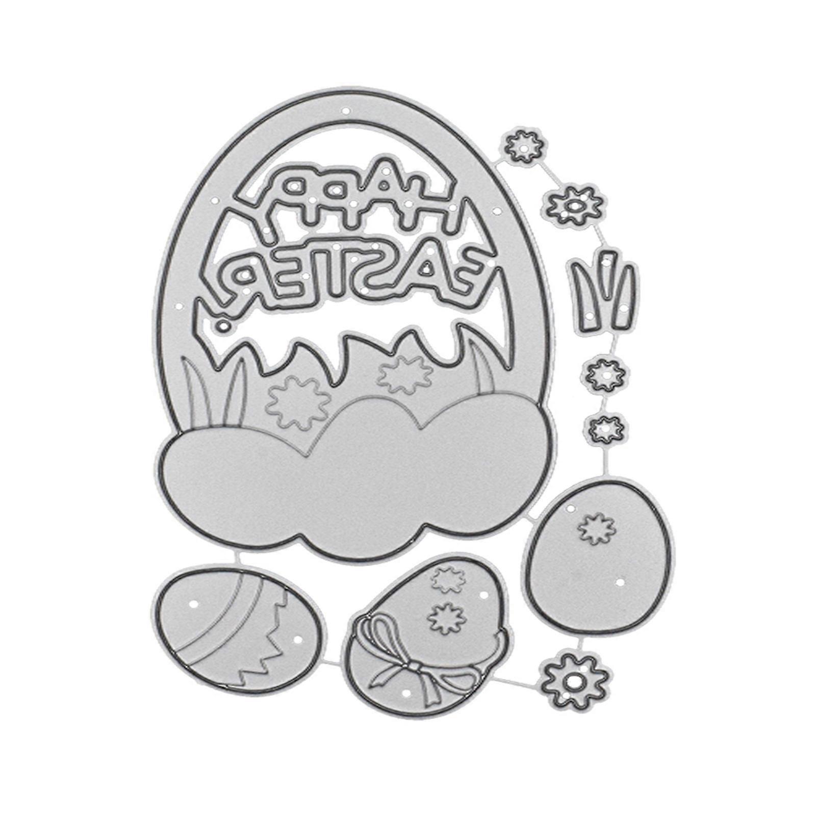 Happy Easter Eggs Frame Metal Cutting Dies Stencil DIY Scrapbooking Card Mold
