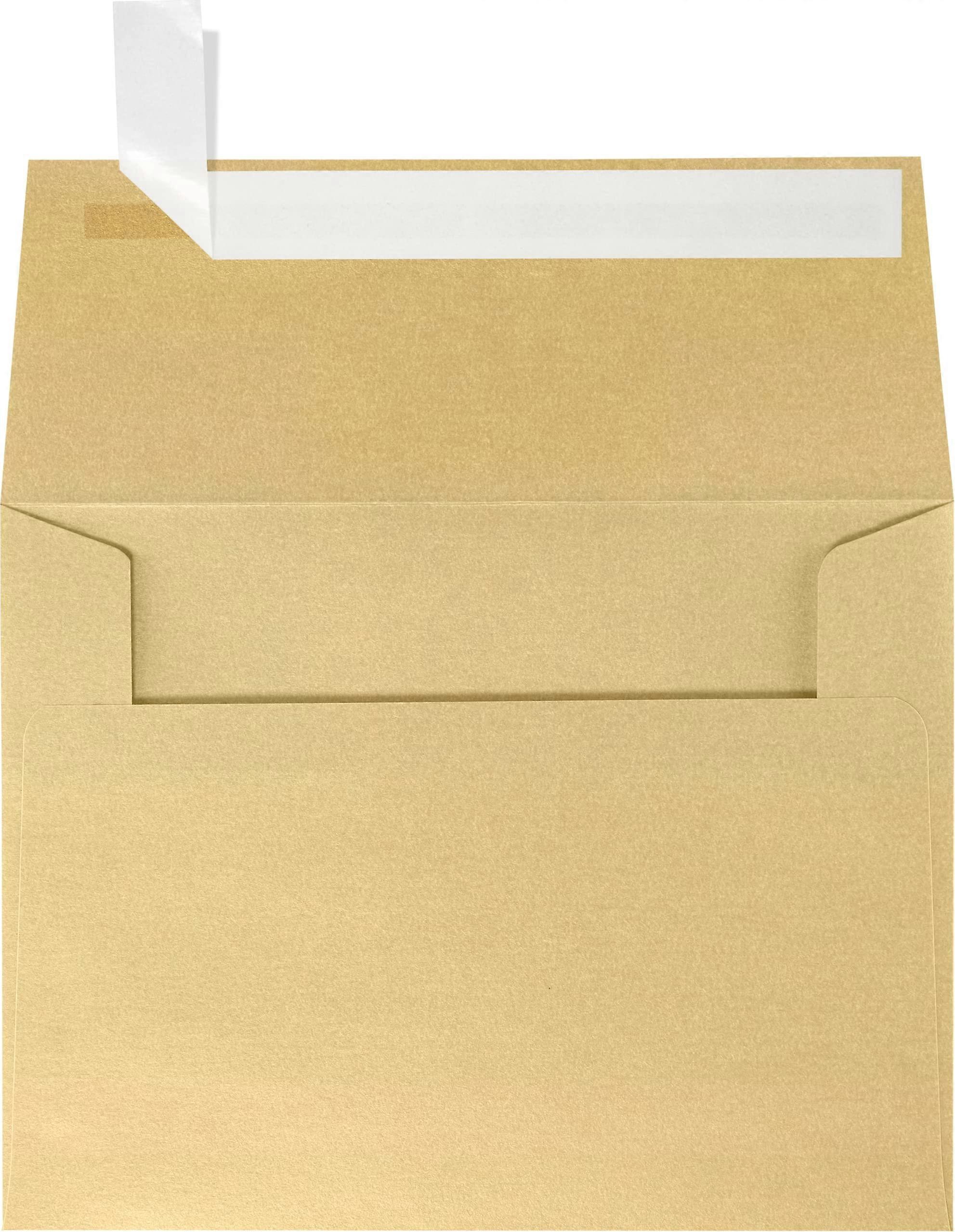 A2 Invitation Envelopes Peel Press 4 3/8' x 3/4' 5 Blonde Gold Metallic 80lb. Text 50 Qty