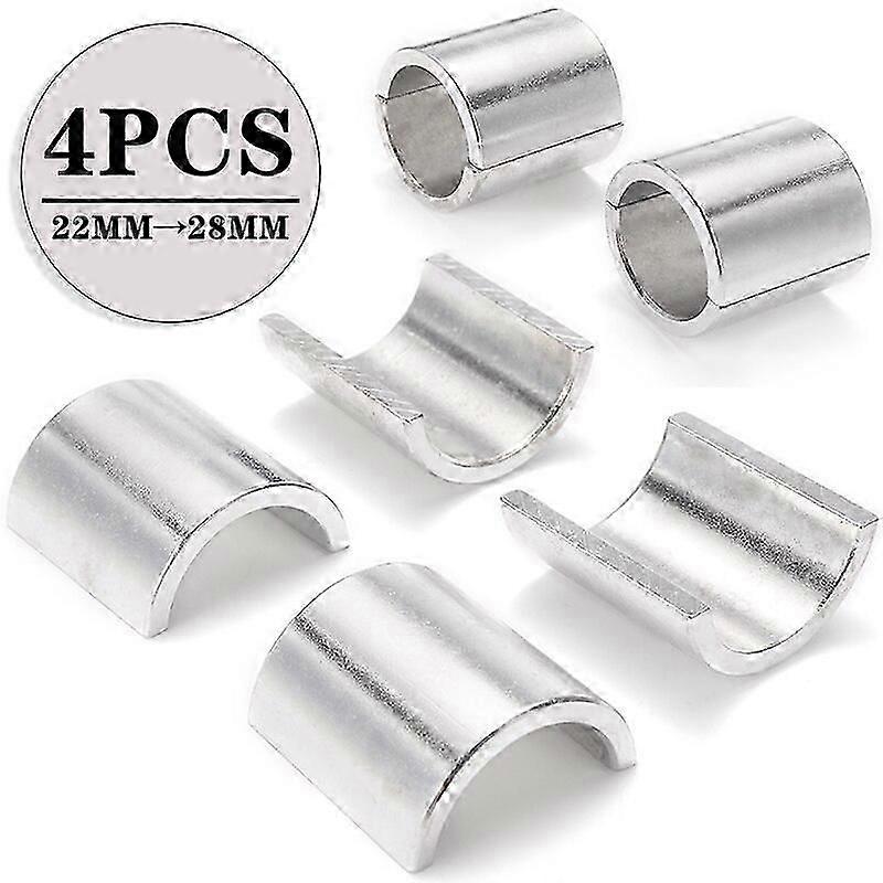 4pcs 1 1/8" 22mm To 7/8" 28mm Dirt Bike Handle Bar Clamp Adapters Handlebar Riser Spacers Conversion Shims Reducer Shells