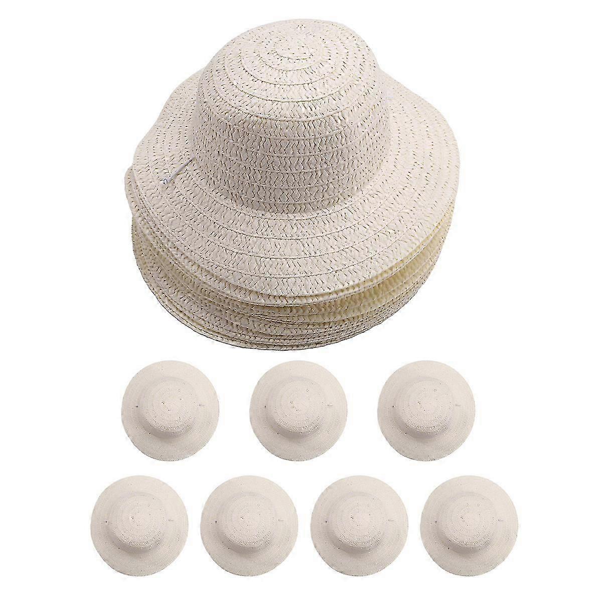 20 Stück DIY Strohhüte - Blanko Bastelhüte Für Kinder & Erwachsene