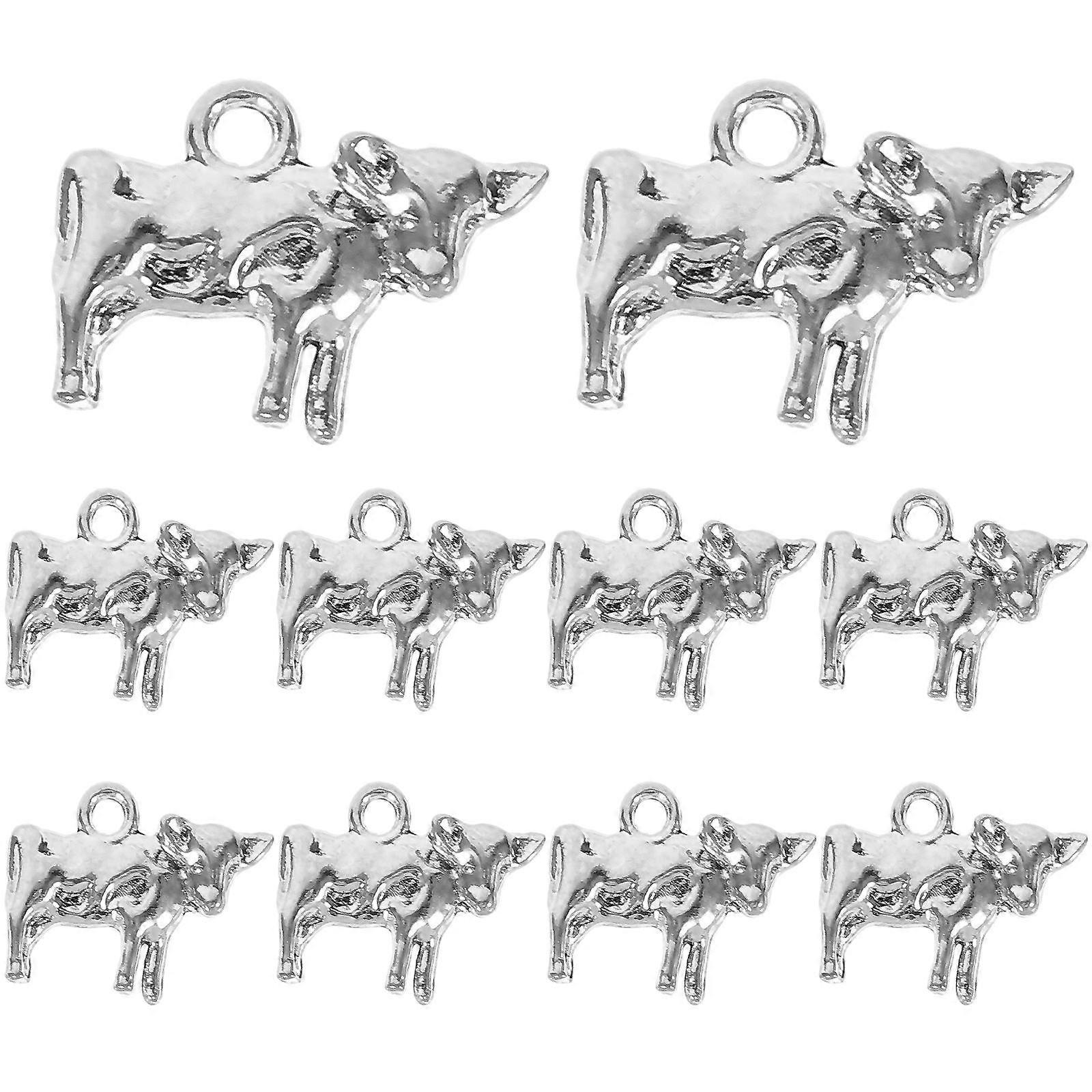 Adorable Vintage Cow Pendants 10pcs DIY Jewelry Charms for Necklaces, Bracelets & Keychains Stylish & Easy to Use Accessories for Creative