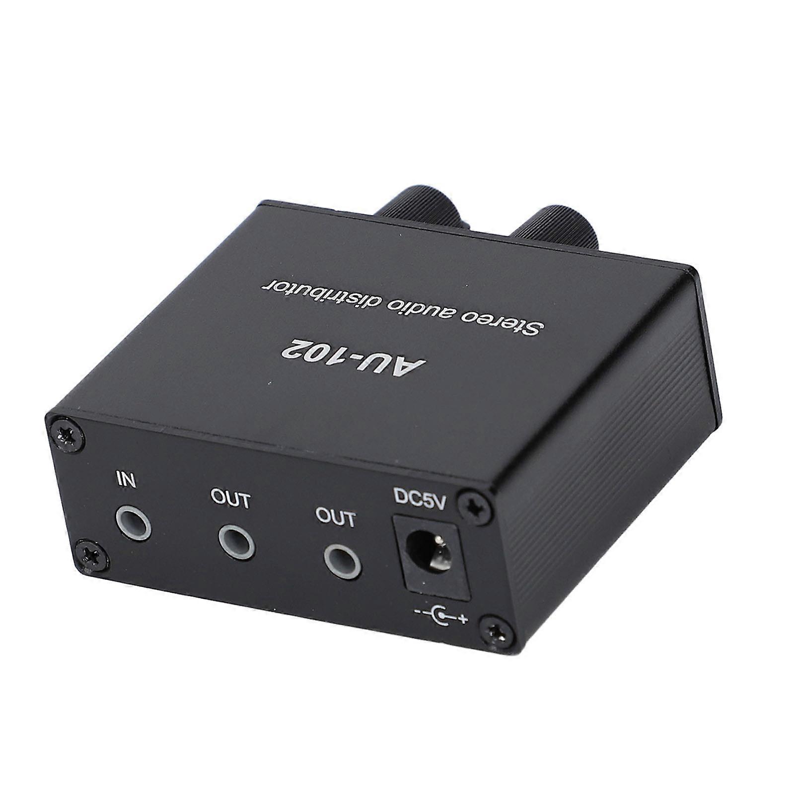 Active Sound Distributor 2 Way 1 in 2 Out Mini Small Amp 3.5mm Interface Independent Volume Control DC5V 