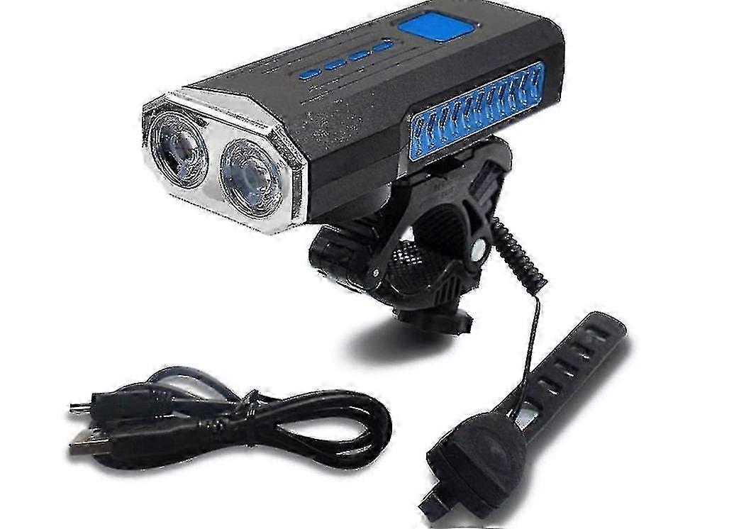 Rechargeable Powerful Front Light with Torch and Horn for Night Riding on Bicycles