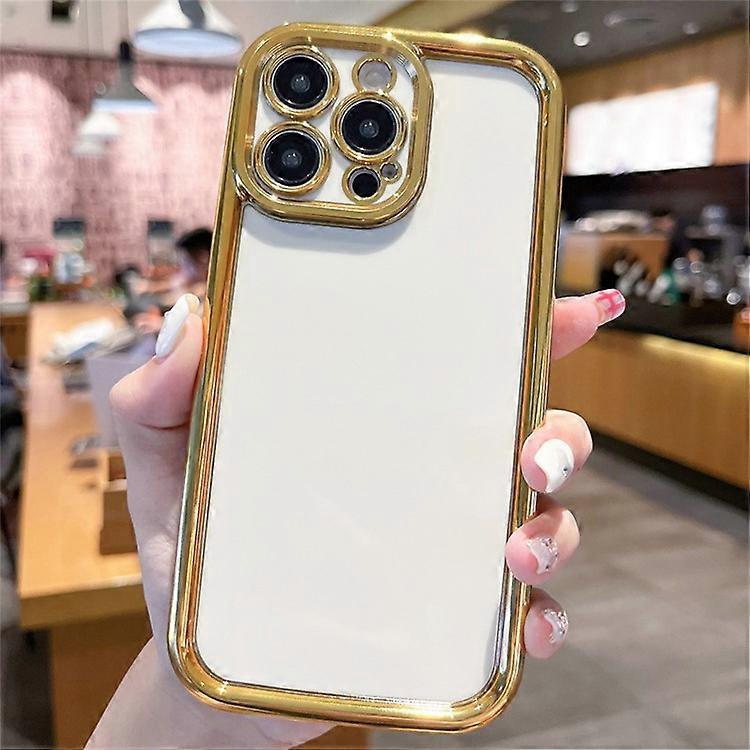 Compatible For iPhone 15 Pro Max Electroplating Case Camera Protection PC+TPU Phone Cover
