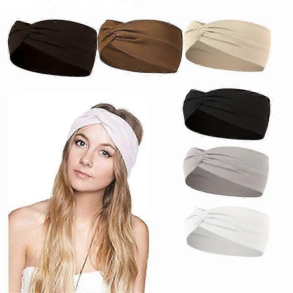 Headband ladies single color fashionable elastic sweatproof stylish comfortable 6 pcs