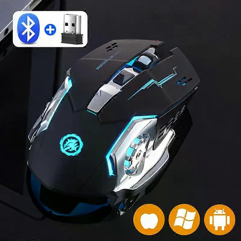 Rechargeable Wireless Mouse Gaming Computer Silent Bluetooth Mouse 24G USB Mechanical Backlight PC Gamer Mouse For Computer