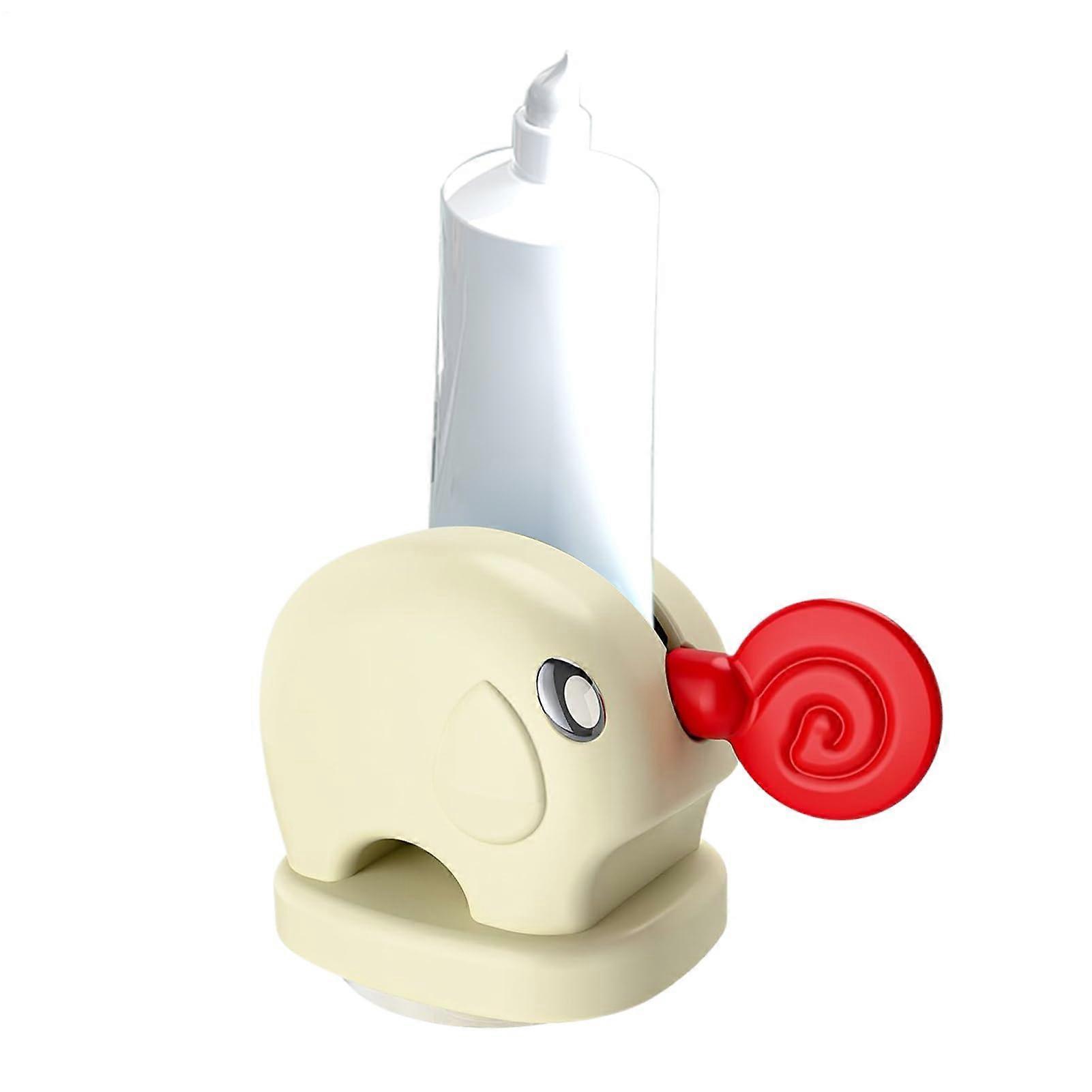 Elephant Design Toothpaste Squeezer Roll - Manual Reusable Cream Saver Holder Dispenser with Handles for Bathroom Organizer Red