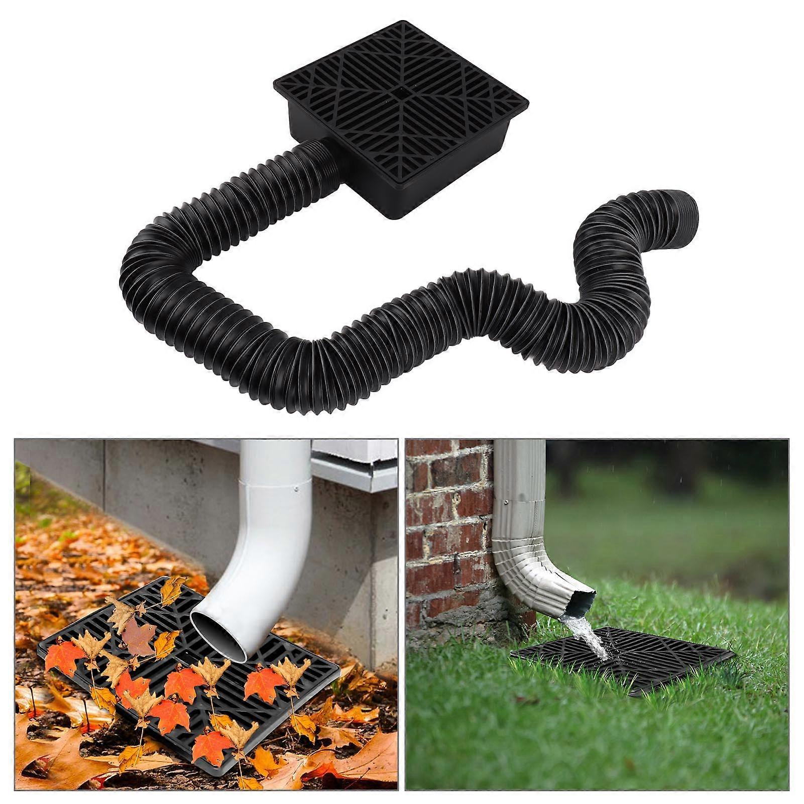 Black Gutter Downspout Extensions Catch Basin Low Profile Downspout Extender Catch Basin Downspout Extension 