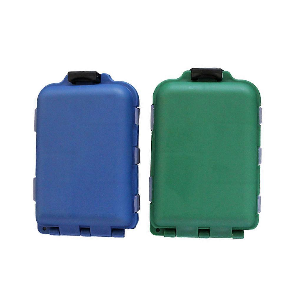 Fly Fishing Boxes Double Sided Fishing Tackle Storage Organize Explosion Fishhooks Green Blue 10x7x3cm ABS Plastic 2Pcs