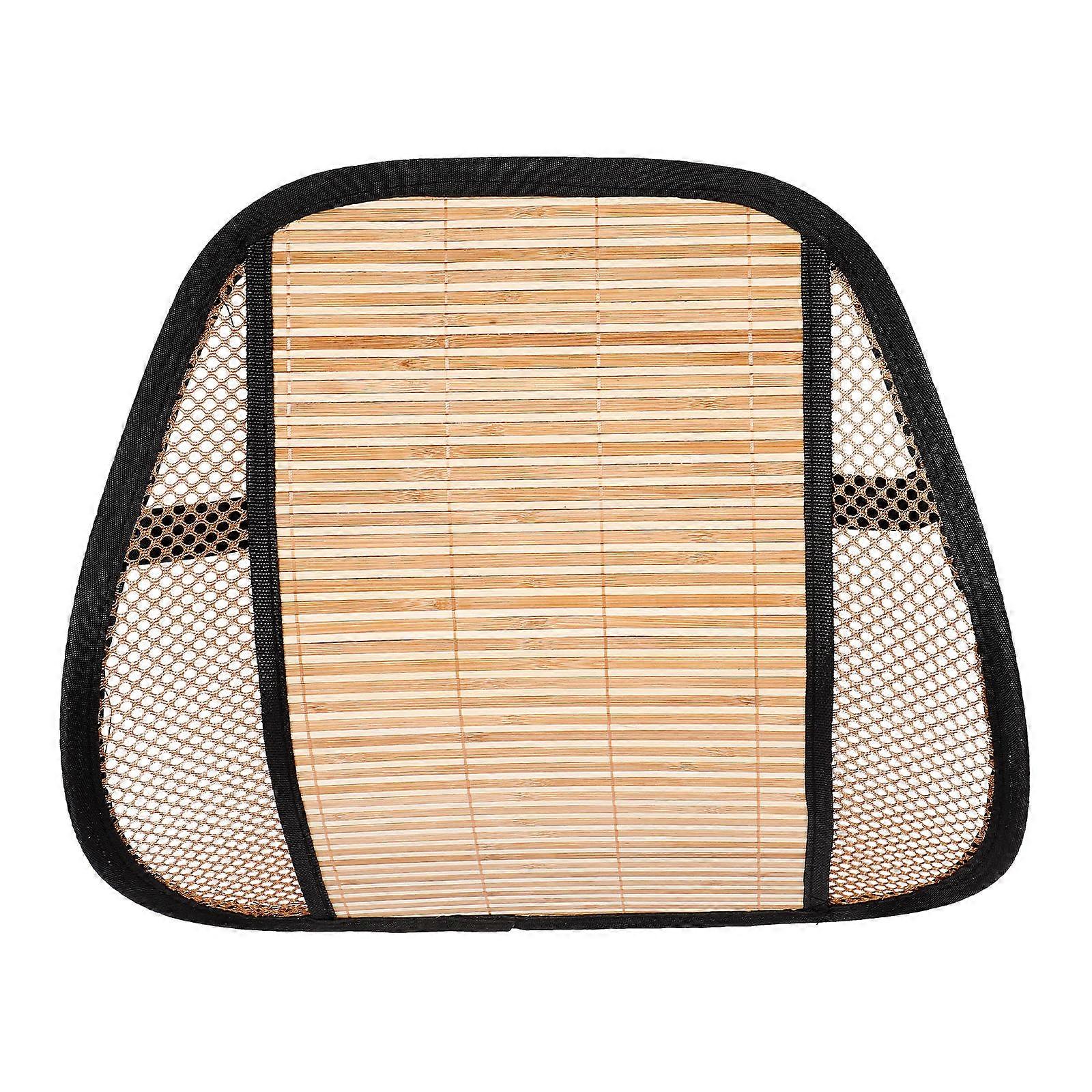 Ergonomic Lumbar Support Pillow with Bamboo Backrest Cushion for Car Seats & Office Chairs – Breathable Mesh Cover for Lower Back Comfort