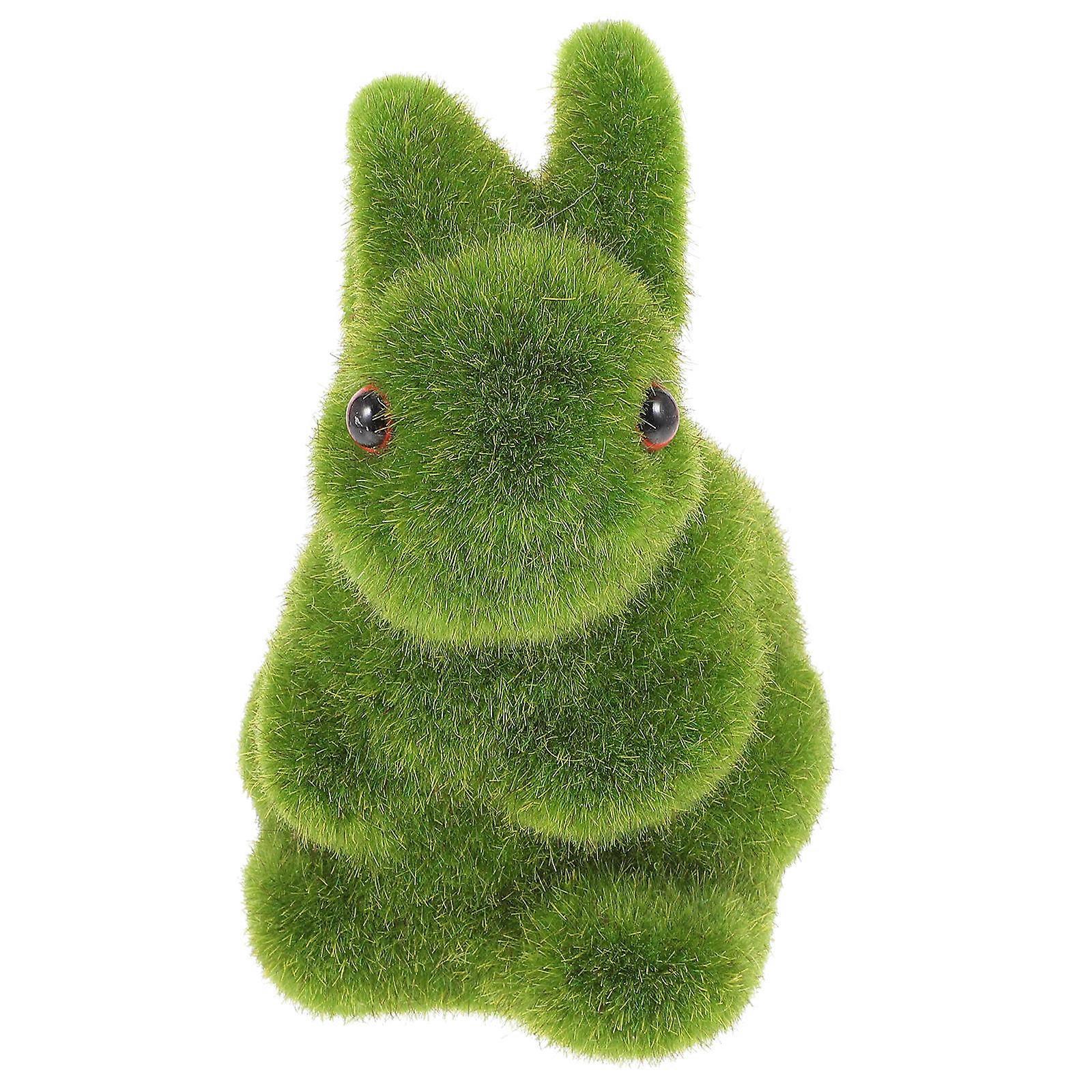 Modelling Grass Rabbit Shape Indoor Decoration Container Mini Garden Terrarium 5.9 3.5 3.5in Fabric Artificial Greenery 1Pack