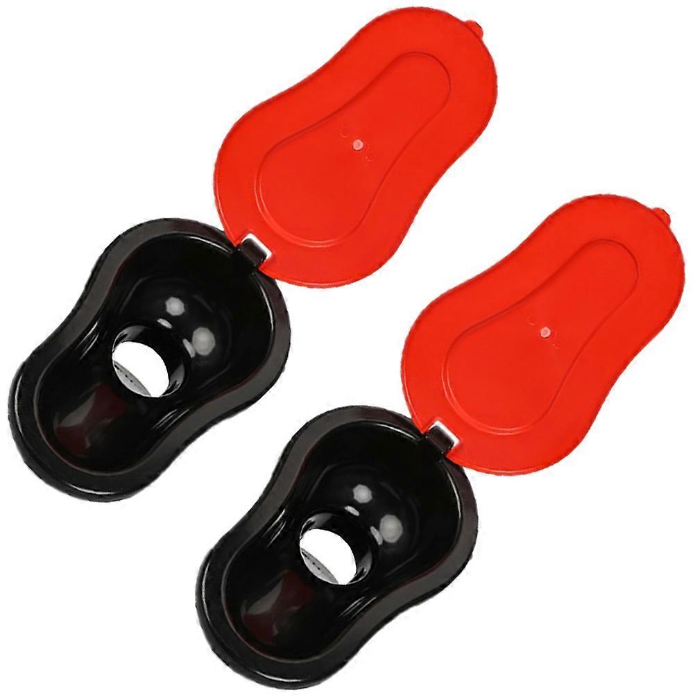 Portable Toilet Durable Outdoor Work Simple Squatting Base Red Cover 36.00x23.00x13.00cm 2Pack