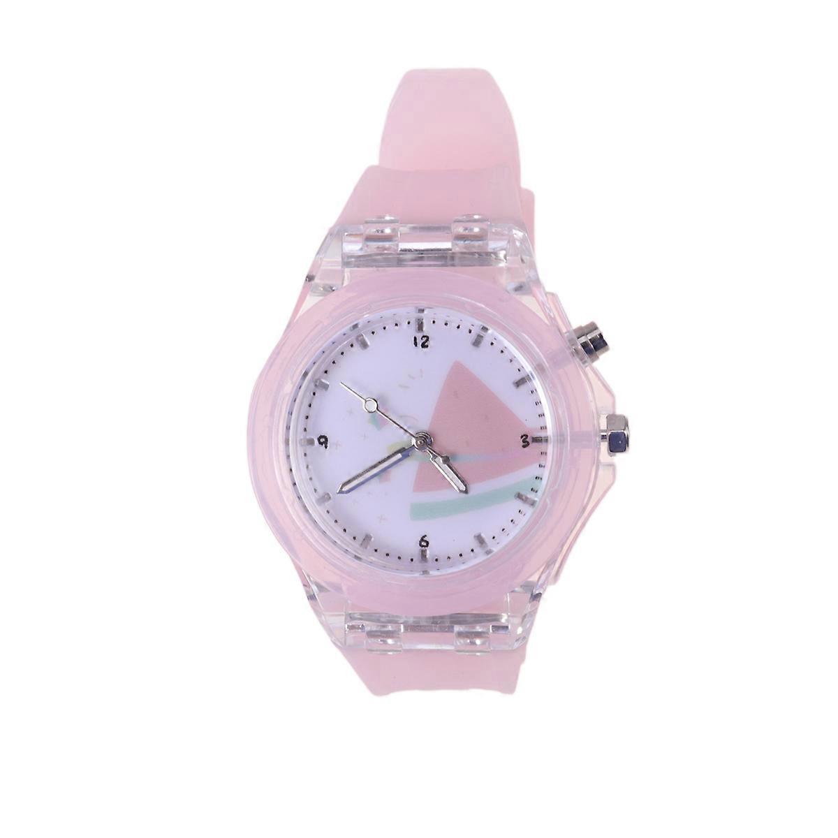Candy Color Kid Watch Luminous Pink Watermelon Creative Plastic Wristwatch For Kids Daily Use 1Set