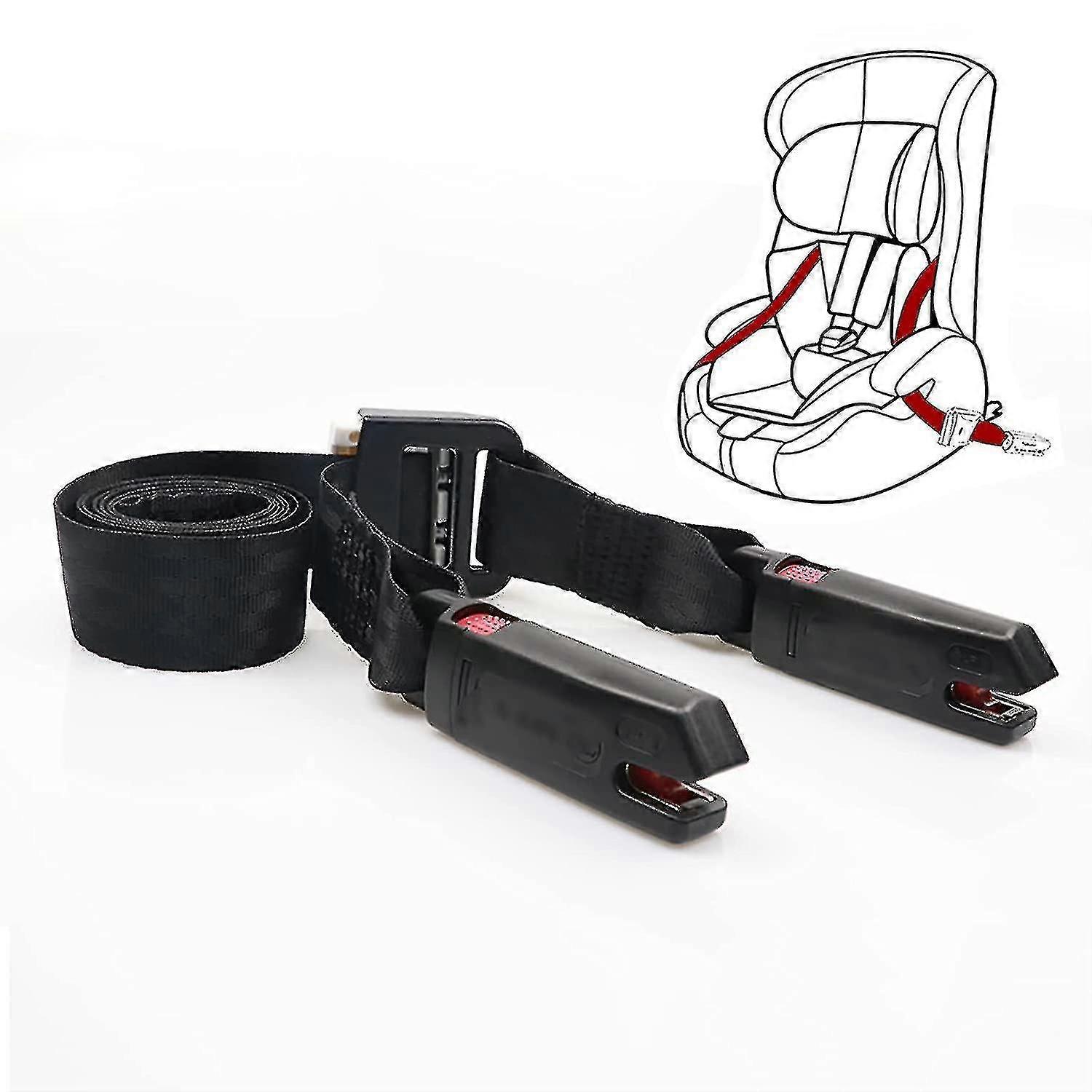 2024 General Isofix Strap For Child Seat, Ltuikhq Isofix Belt Onebutton Operation Soft Polyester Black 5.25ft Withstand 15000n Tension