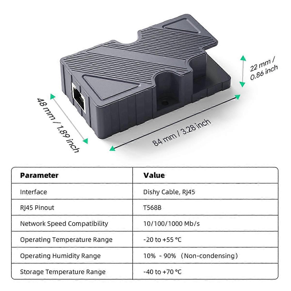 for Dishy Cable Adapter to RJ45 Connection for Ethernet