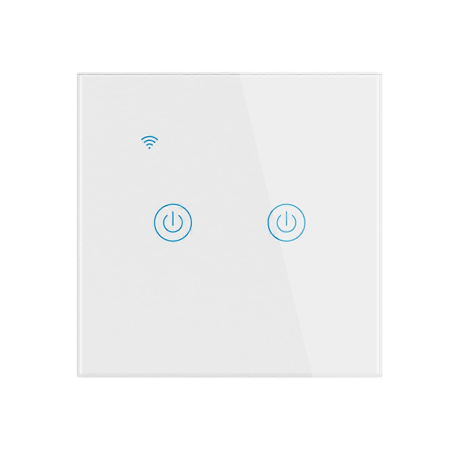 Smart Wireless Remote Control Touch Wall Switch(White, 2 Gang)