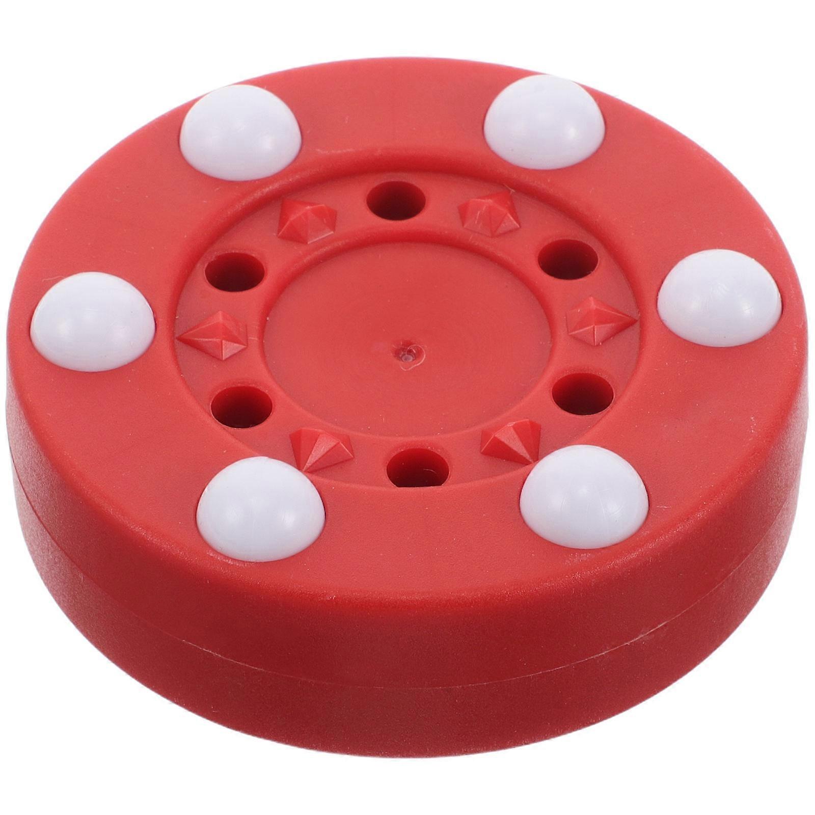 Pack Of Pucks Plastic Round Hockey Accessory For Professional Training Street Usage Red PP Material 1Set