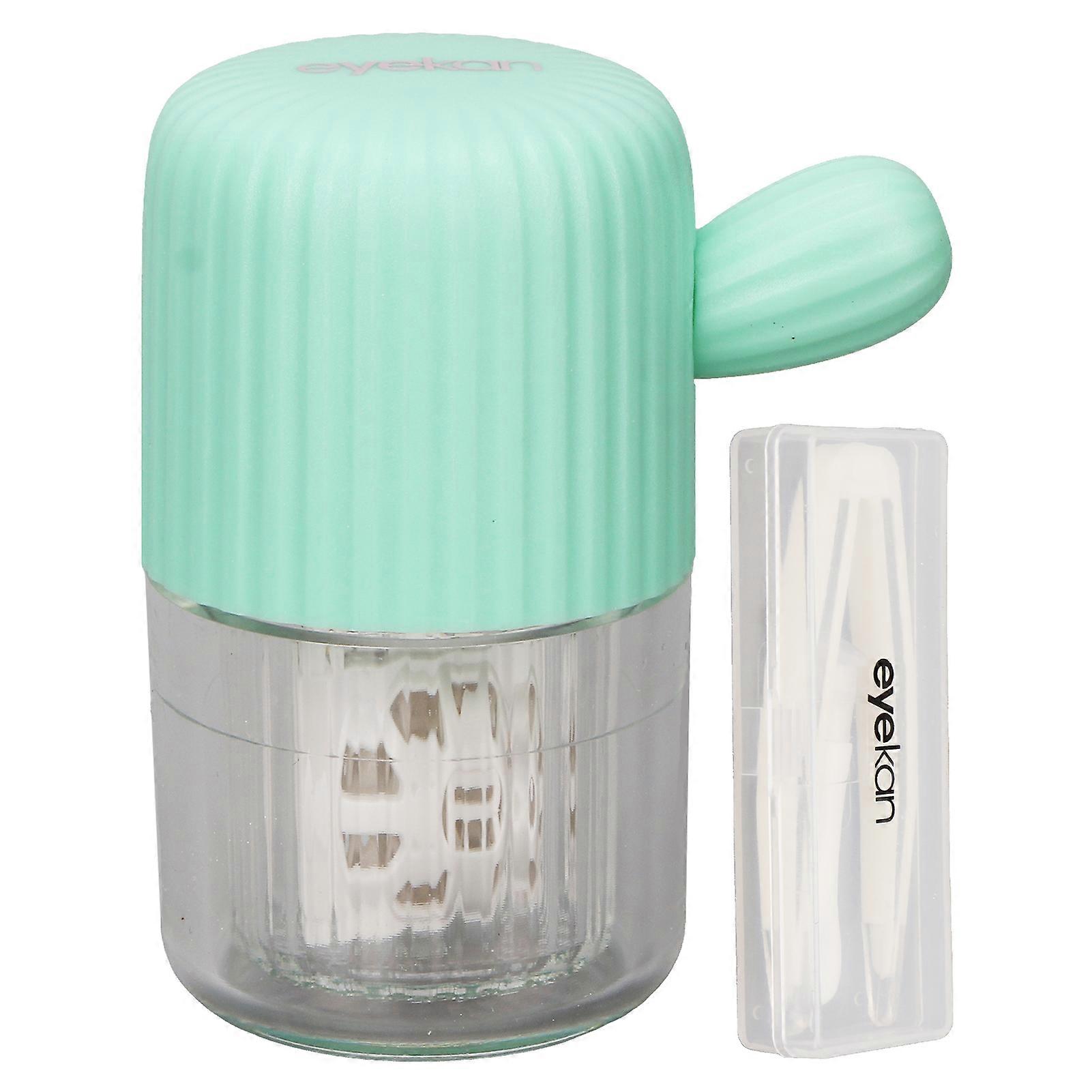 Boîte de nettoyage pour lentilles de contact, mini étui de nettoyage portable pour lentilles de contact à usage quotidien, vert