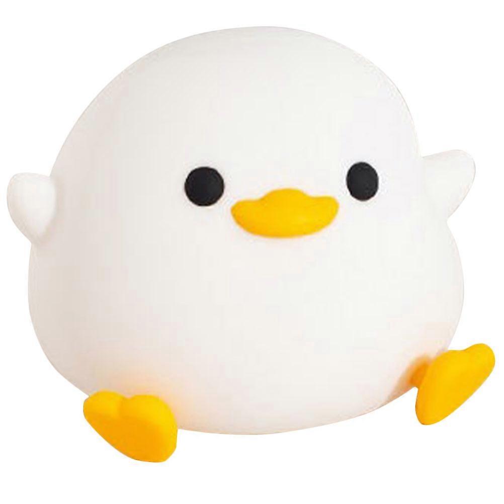 Silicone Night Light Cartoon Duck Lamp Indoor Use 12x10.5cm Adjustable Brightness 1Set