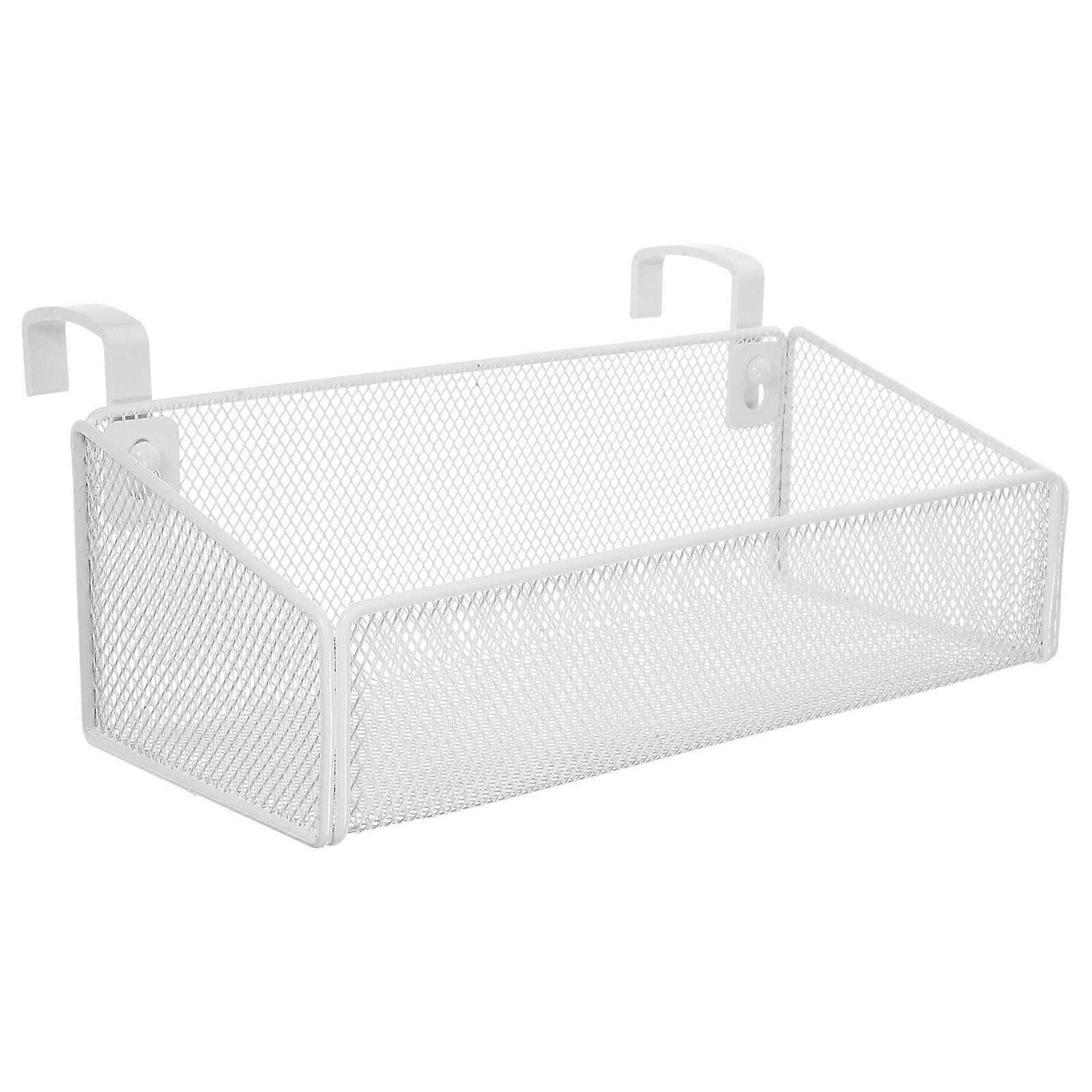 Hanging Bedside Basket Iron Material White Color Rectangular Shape Simple and Delicate Style 27.00X12.00X9.00CM 1Pack
