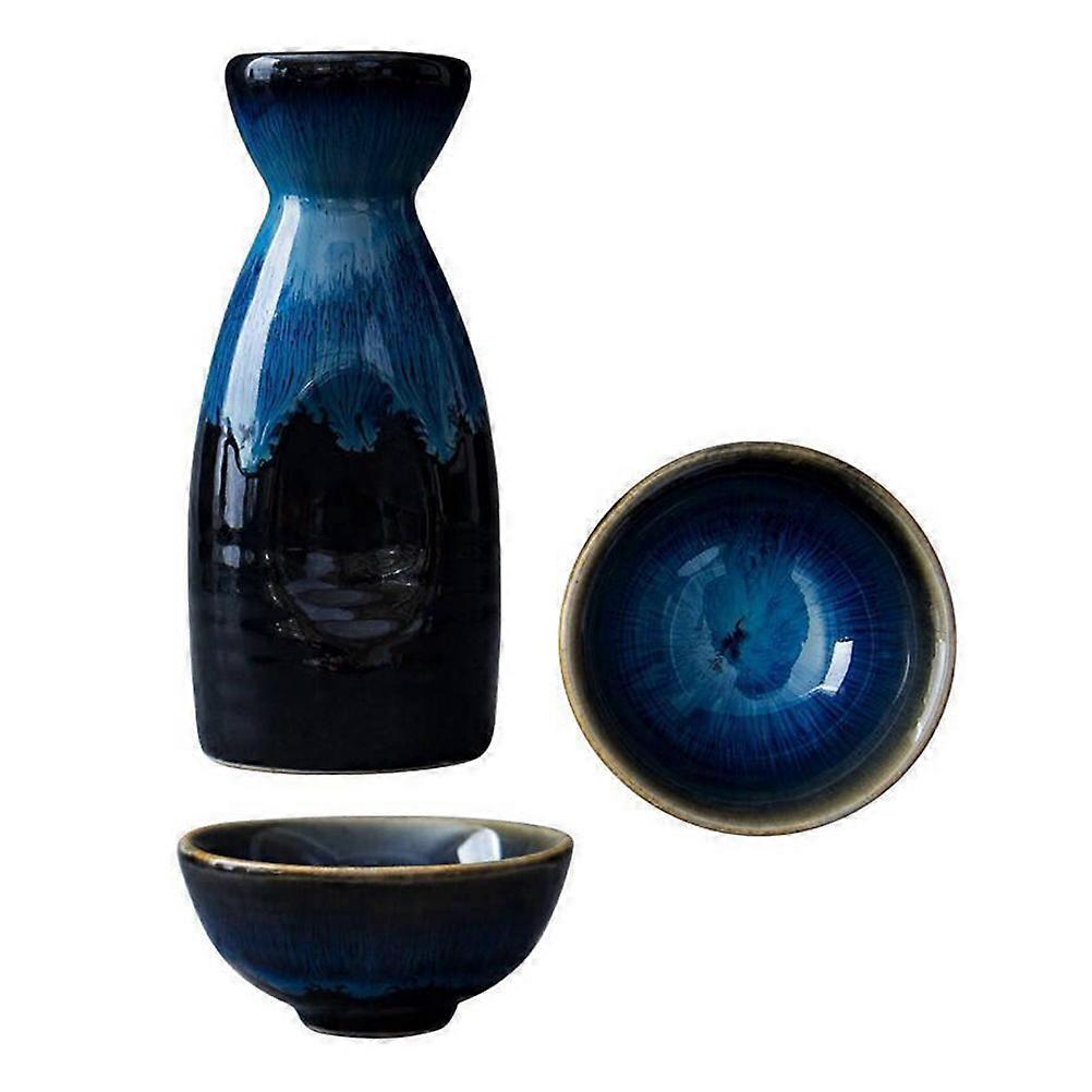 Here's a refined and engaging product description for your **Vintage Ceramic Sake Pot With Blue Design**, suitable for use in online listings,