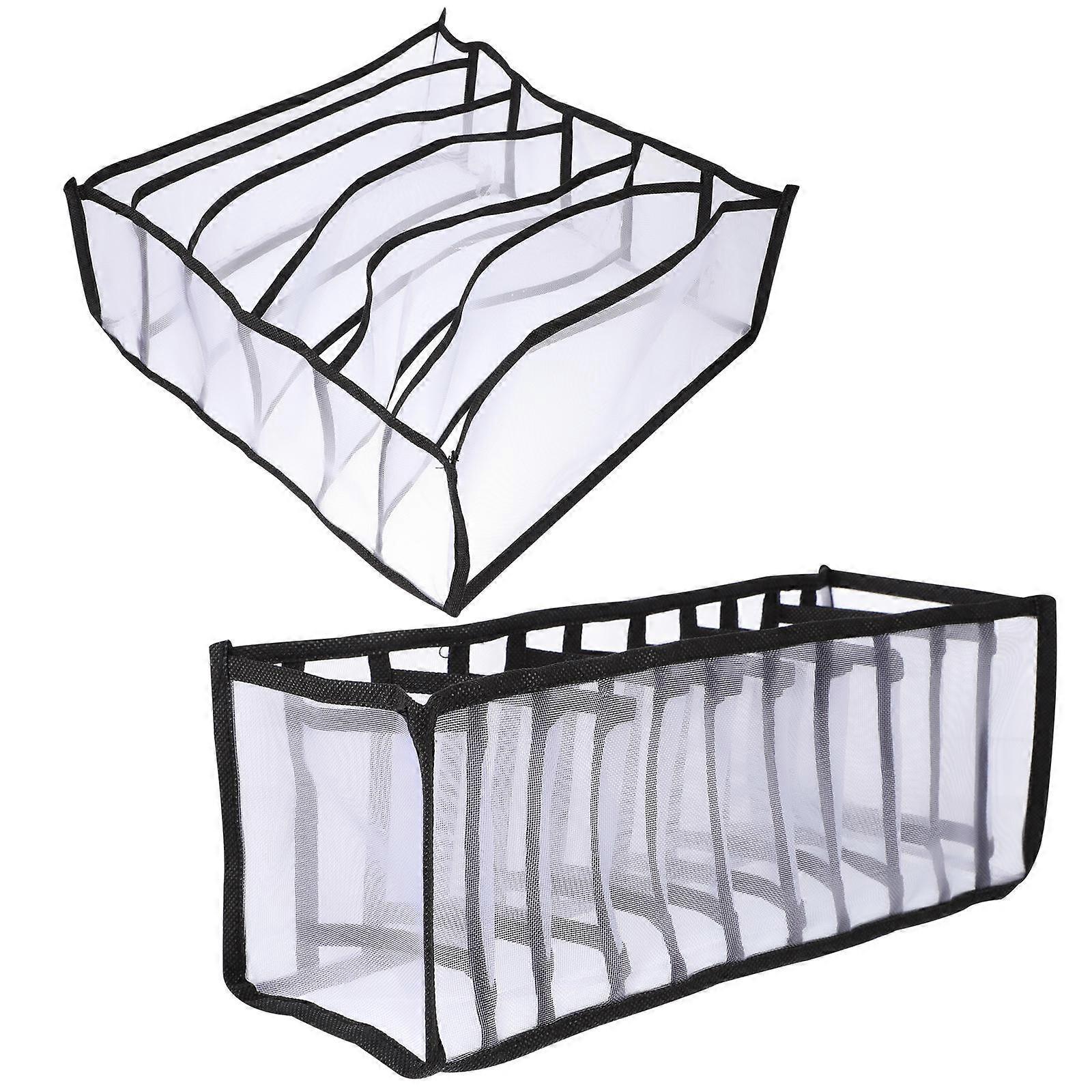Compartment Storage Box Portable Underwear Case Drawer-Style Home Organization Socks Storage 30.50X12.00X11.00cm 1Set