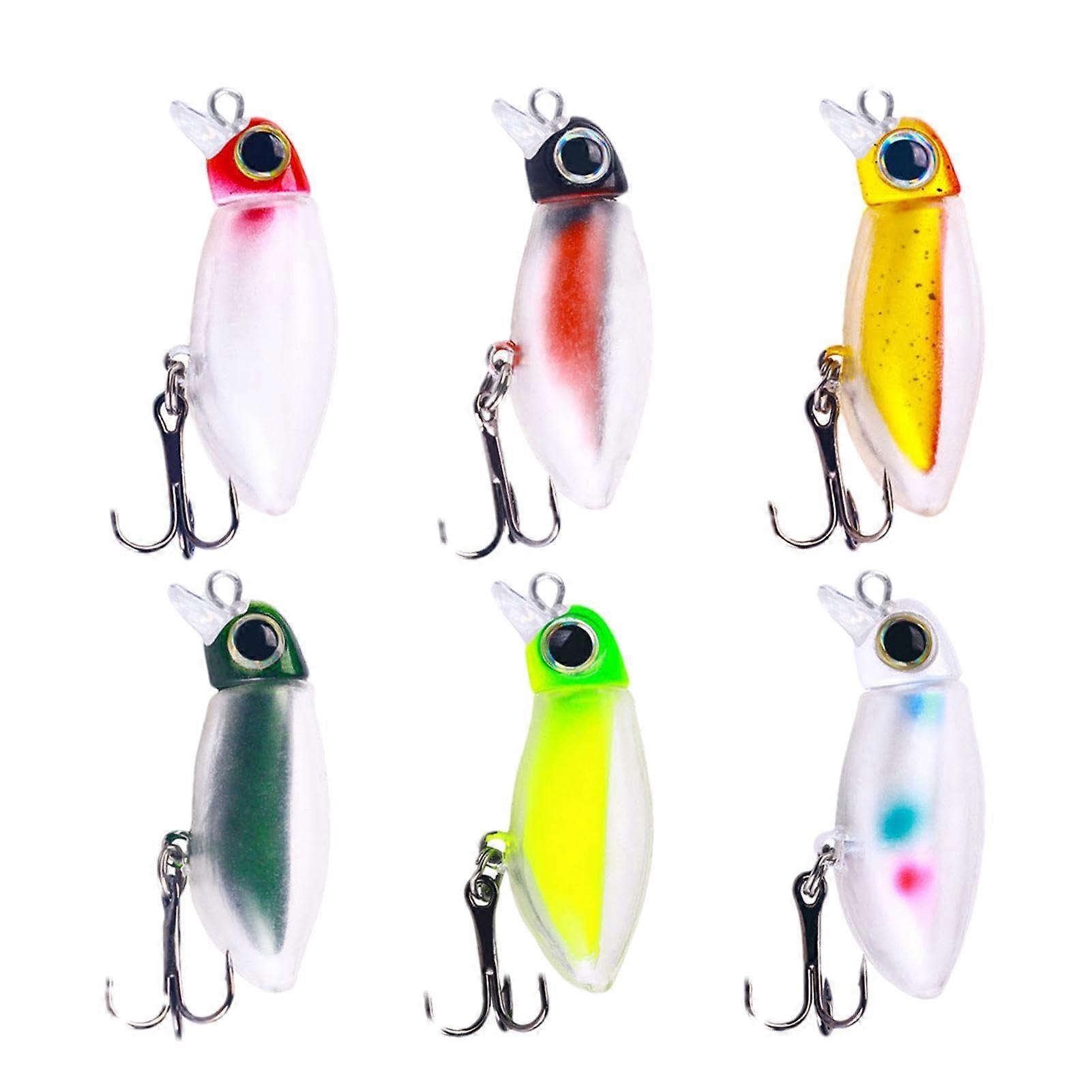 Soft Fishing Lures Realistic Eyes Freshwater Soft Bait Set 6 Pieces Floating Bait For Bass Catfish Pike CH