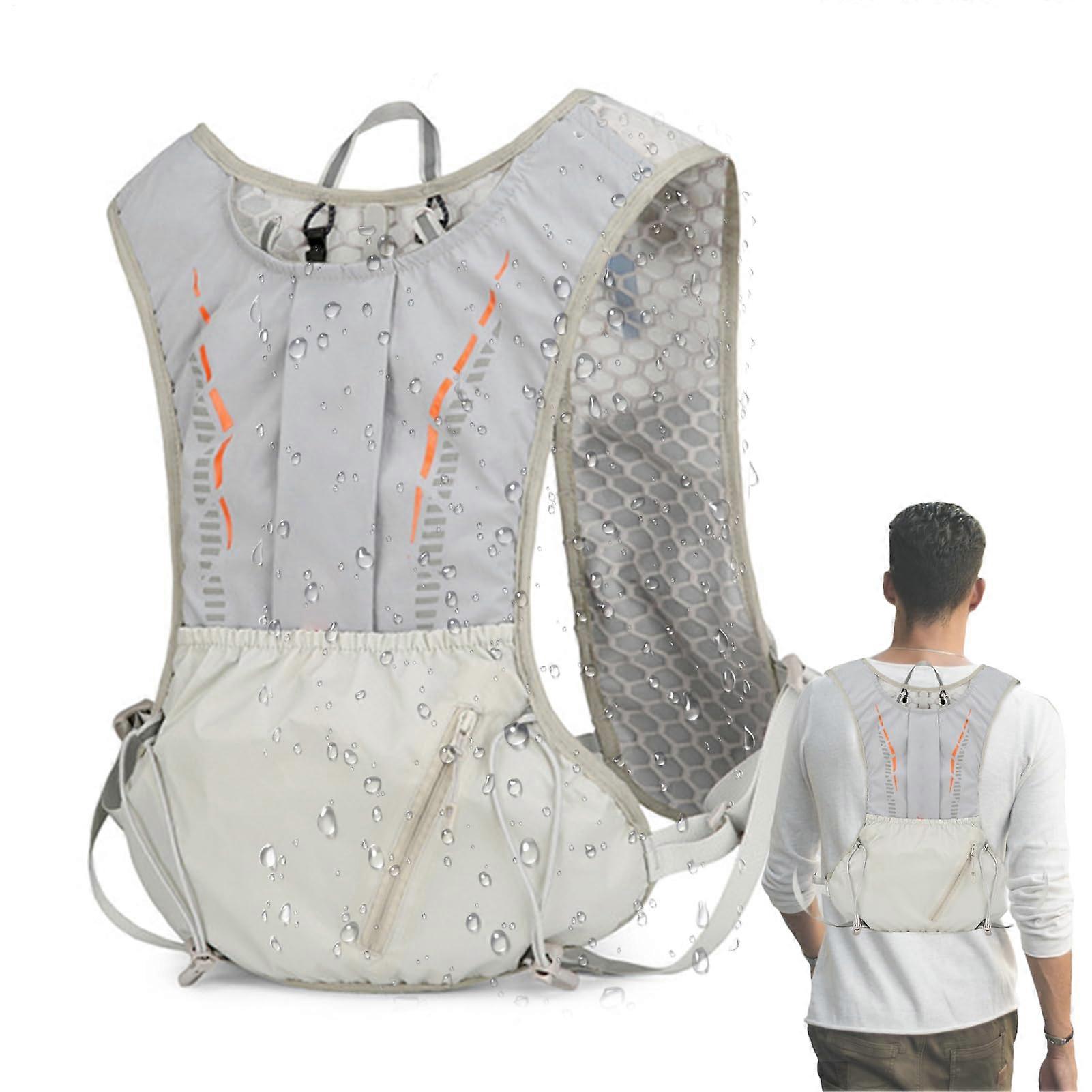 Hiking backpack, reflective cycling backpack, lightweight hydration backpack for outdoor gray B