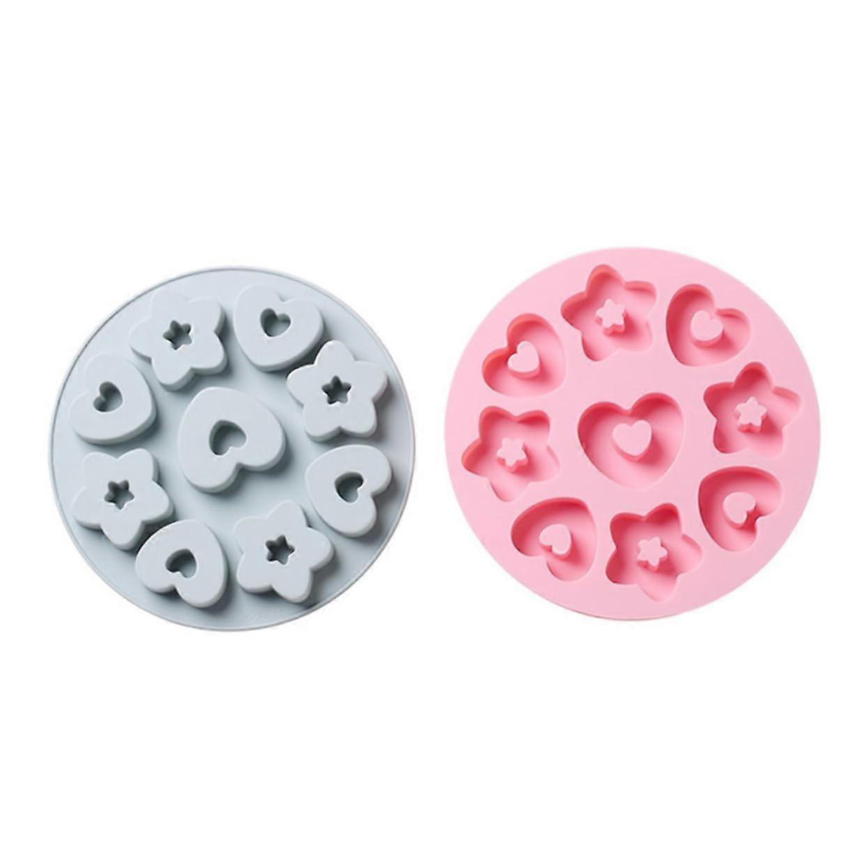 Silikon Kuchenform Set 2 Stück Herz und Stern Lebensmittelecht Wiederverwendbar Spülmaschinenfest für Mousse und Pudding