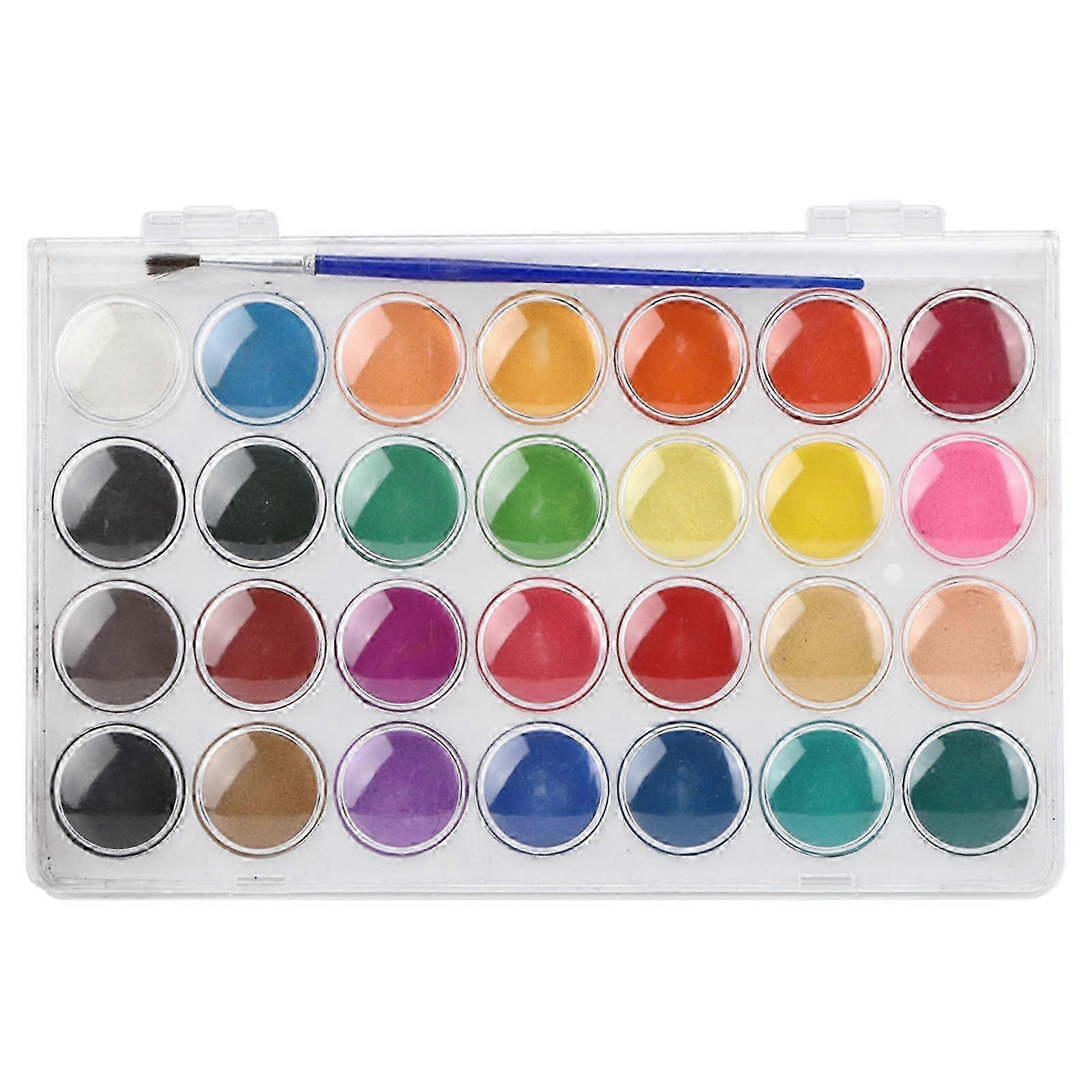 28 Colors Solid Pigment Paints Portable Art Painting Powder Set for Watercolor / Suitable for Gouache