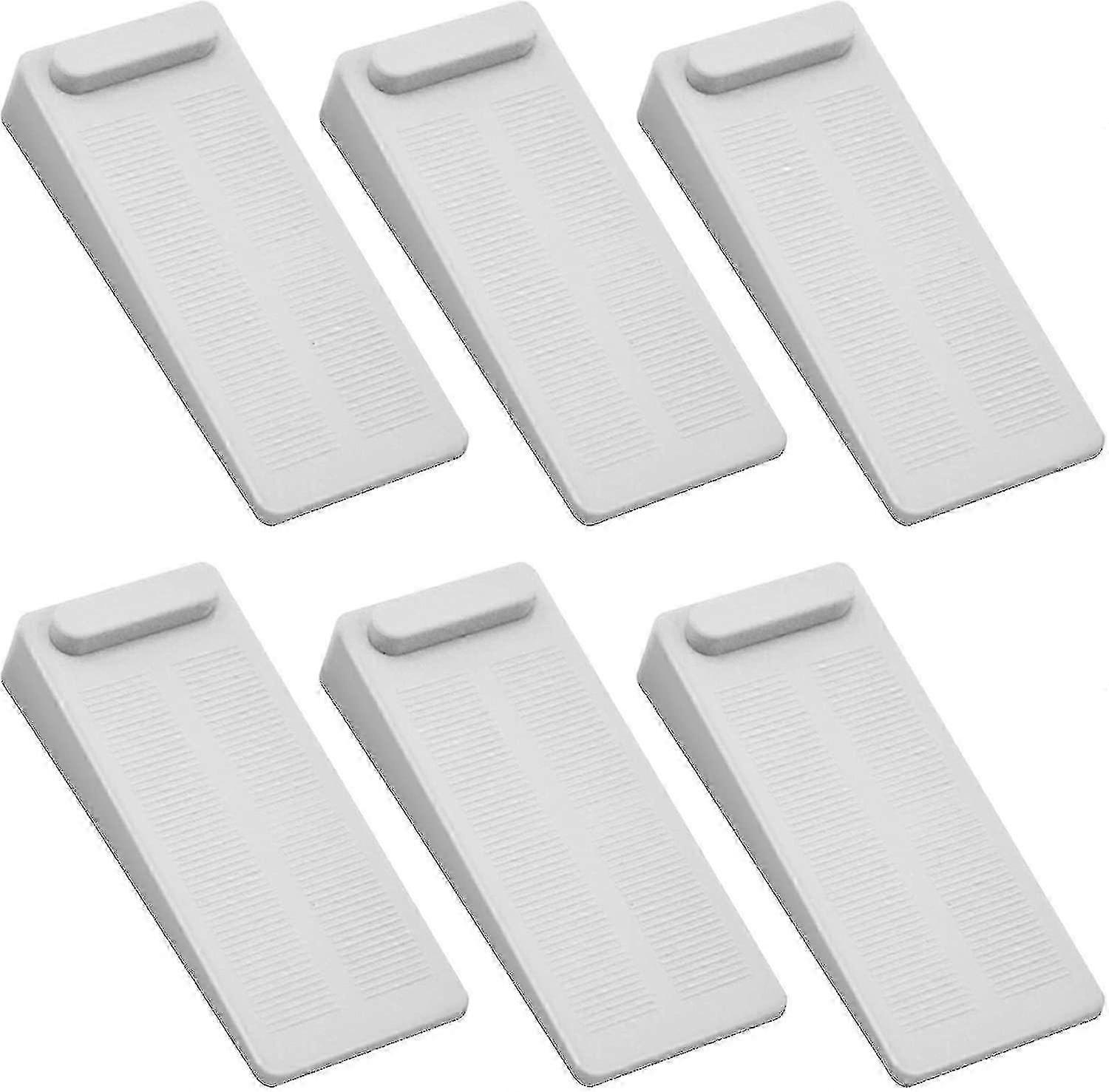 Adjustable Height Rubber Door Stoppers 6 Pack, Heavy Duty No-slip Stackable Wedge Suitable for All Surfaces