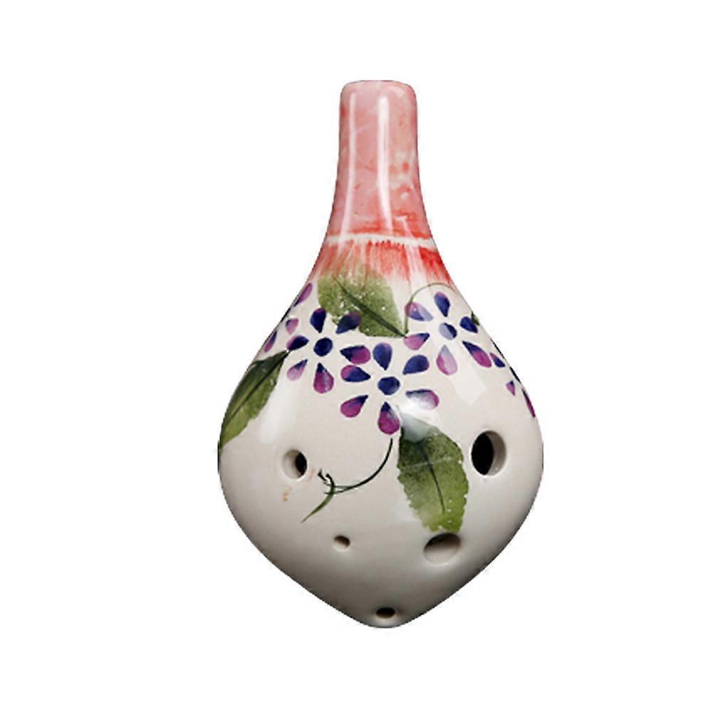 6 Hole Ocarina,Alto C,Glazed Ceramic,Beautiful Design,Gift Idea For Beginner Musician, Easy To Learn-Style 15