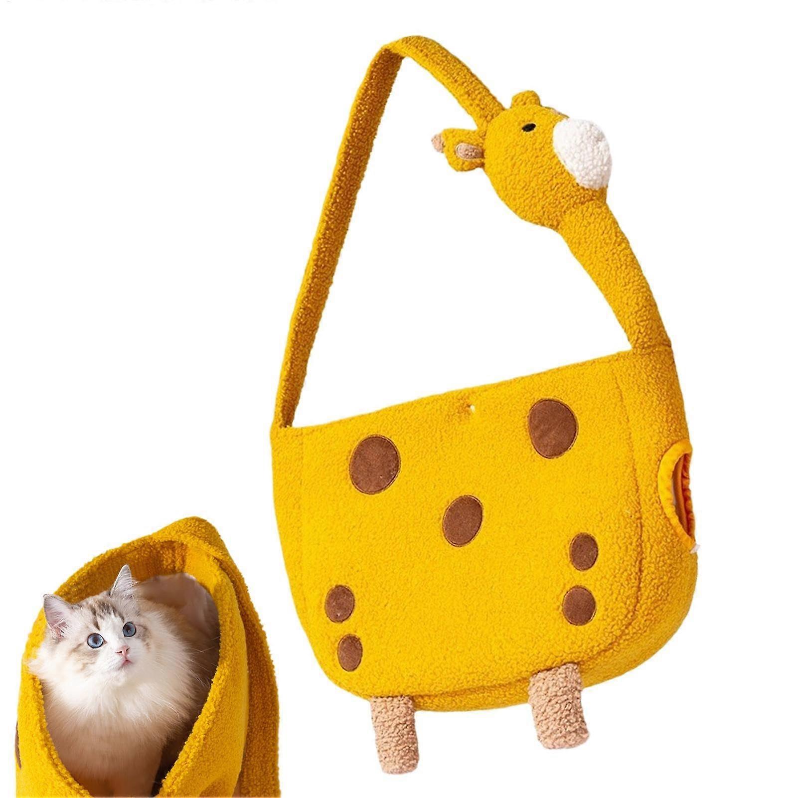 Giraffe Pet Carrier Tote Bag for Small Dog and Cat with Shoulder Straps L 34 x W 26 x H 4 cm