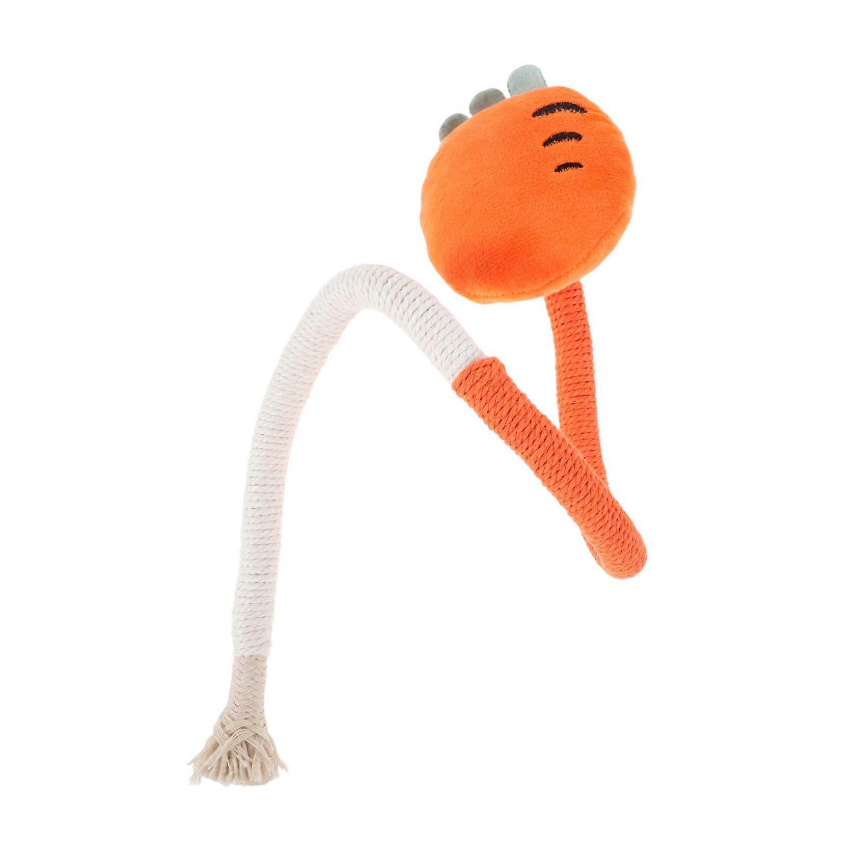 Cat Chew Rope Toy for Cats - Orange Cotton Dental Chew Rope for Teething Cats, Interactive Play String for Pets