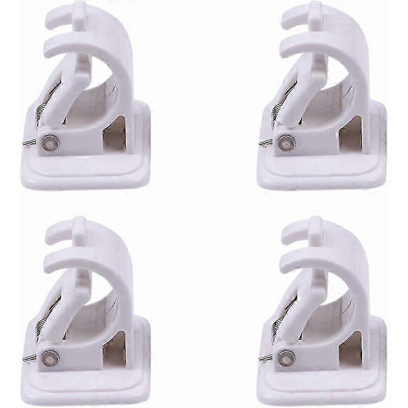 4-Pack No-Drill Curtain Hooks - Self-Adhesive Rod Brackets