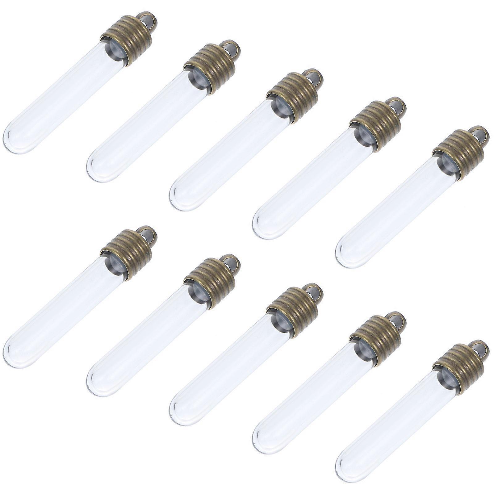 Glass Tiny Bottle Small Bottles With Lids For Friends Glass And Rubber Material 2.70X0.60X0.60CM 10Pcs