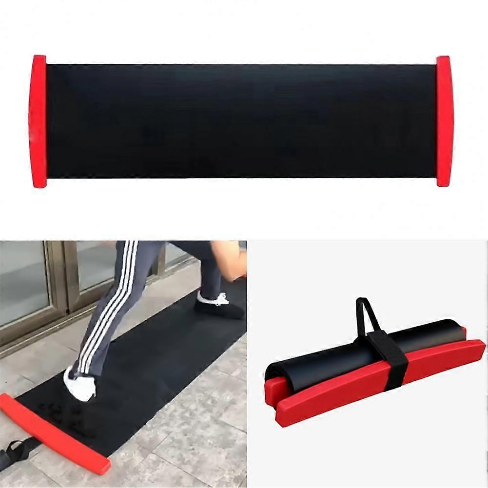 2m Speed Skating Mat Balance Training Indoor Fitness Leg Workout Short Track Exercise Glide Mat 2m Red Black