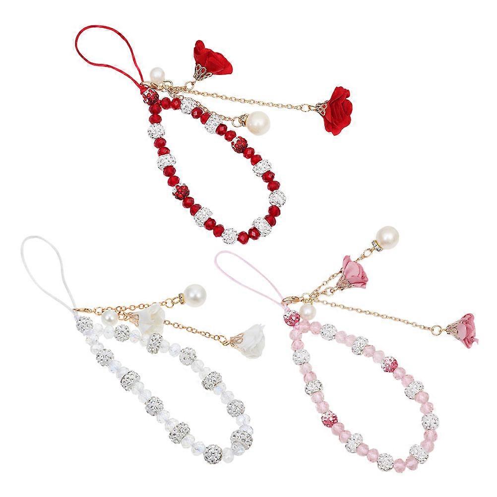 حزام الهاتف مطرز سحر ملحقات الهاتف المضادة للسقوط الاستخدام اليومي 3 قطع