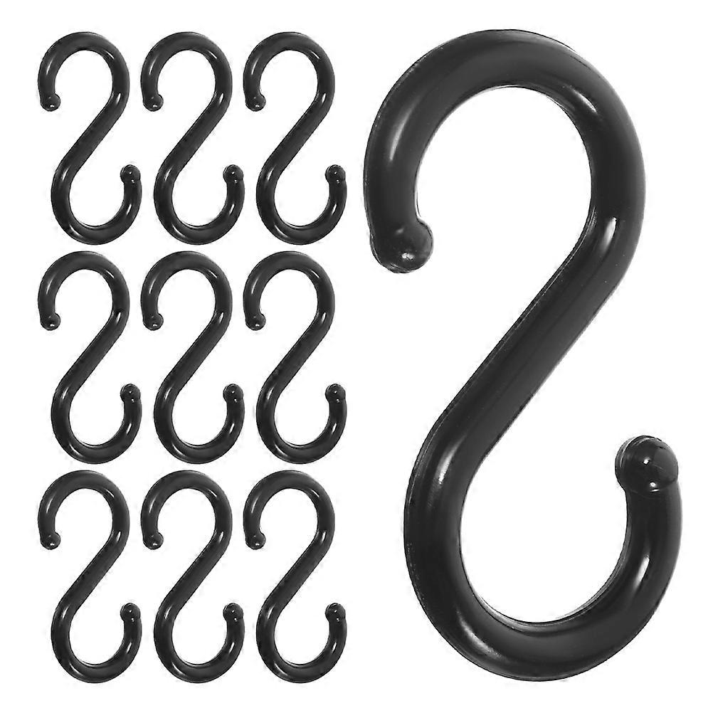 50PCS Black S Hooks with Wire, Multipurpose Storage Hooks for Wardrobe, Clothes, Hats, Bags, Kitchen & Home Organization