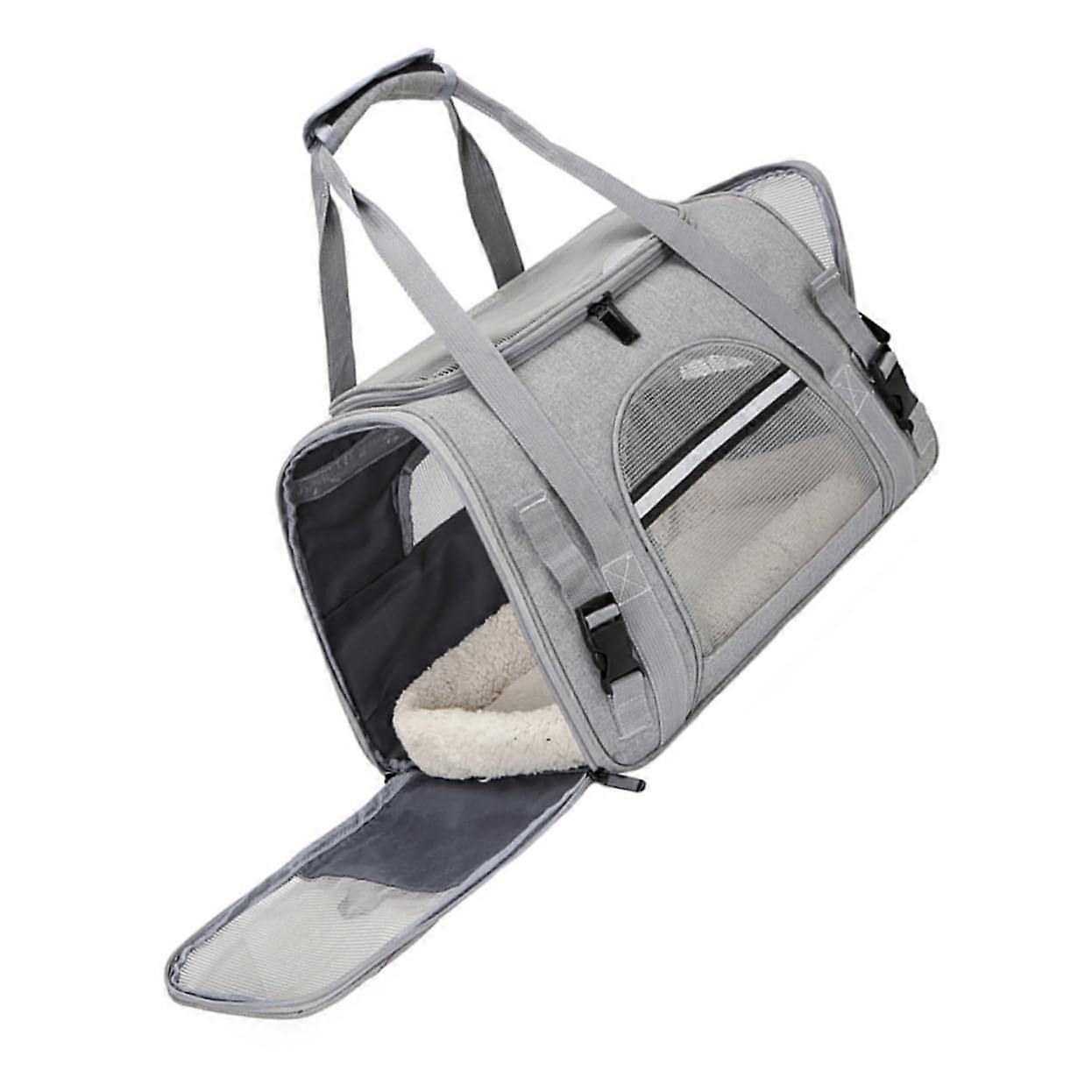 Pet backpack for cats, breathable foldable carrier bag with adjustable shoulder strap for travel and car rides, multifunctional.
