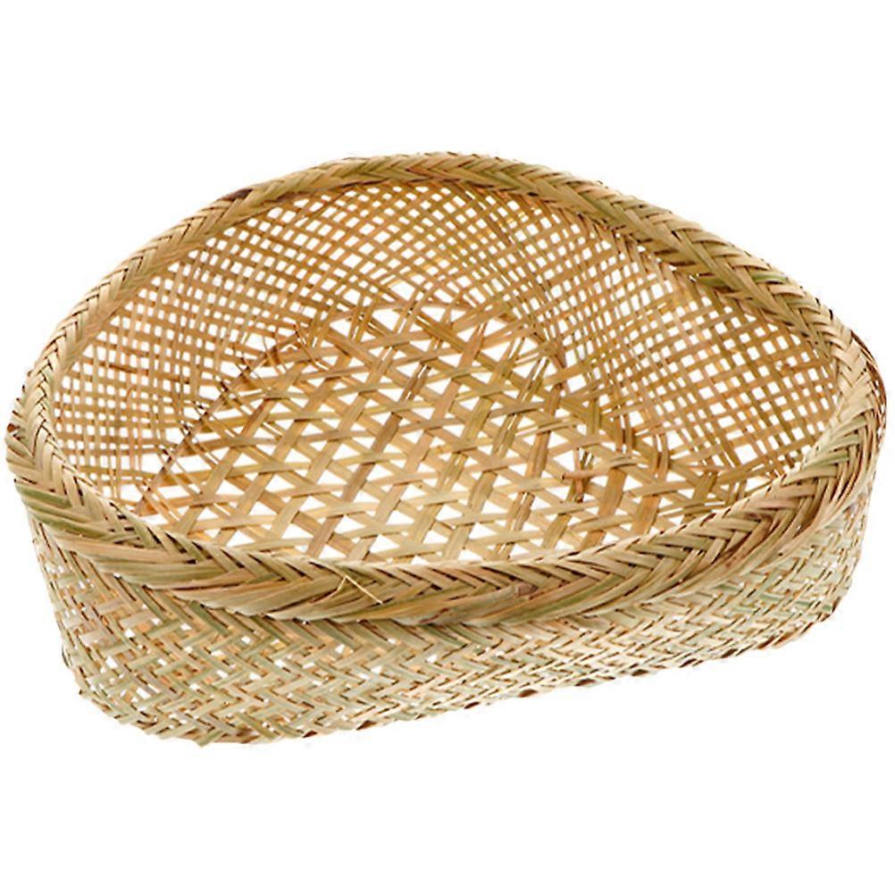 Bamboo Weaving Basket Decorative Basket Indoor Use Vegetable Holding Heart Shaped Simple Design 1Pcs
